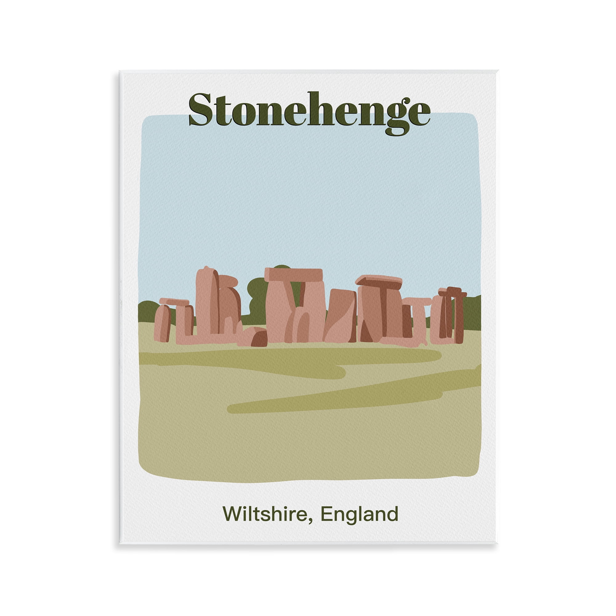 Stupell Industries Stonehenge Landmark Architecture Town & City Painting Unframed Art Print Wall Art, 11 x 14