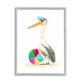 thumbnail image 1 of Stupell Industries Stork & Beach Ball Animals & Insects Painting Gray Framed Art Print Wall Art, 24 x 30, 1 of 9
