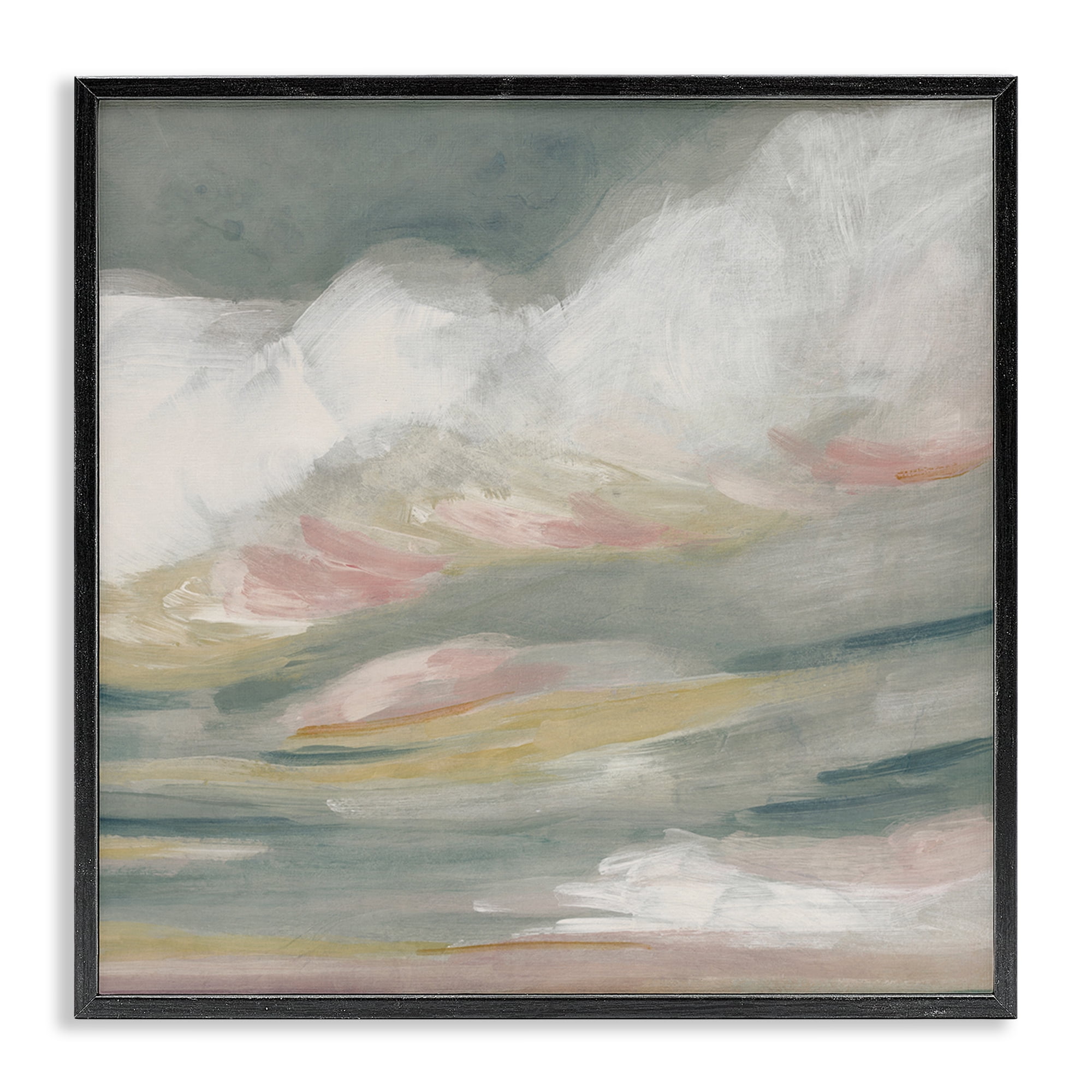 Stupell Industries Storm Clouds Abstraction Landscape Painting Black Framed Art Print Wall Art, 24 x 24
