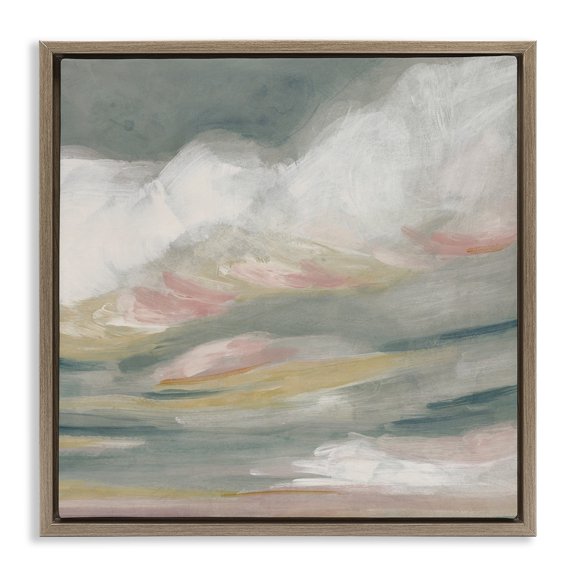 Stupell Industries Storm Clouds Abstraction Landscape Painting Brown Floater Framed Canvas Art Print Wall Art, 25 x 25