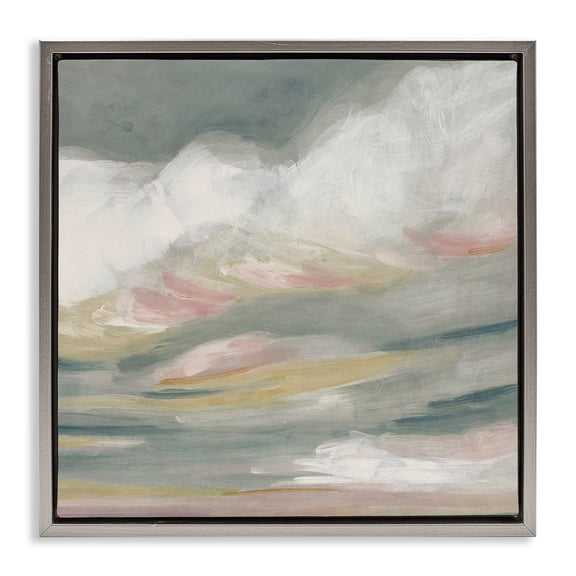 Stupell Industries Storm Clouds Abstraction Landscape Painting Gray Floater Framed Canvas Art Print Wall Art, 18 x 18
