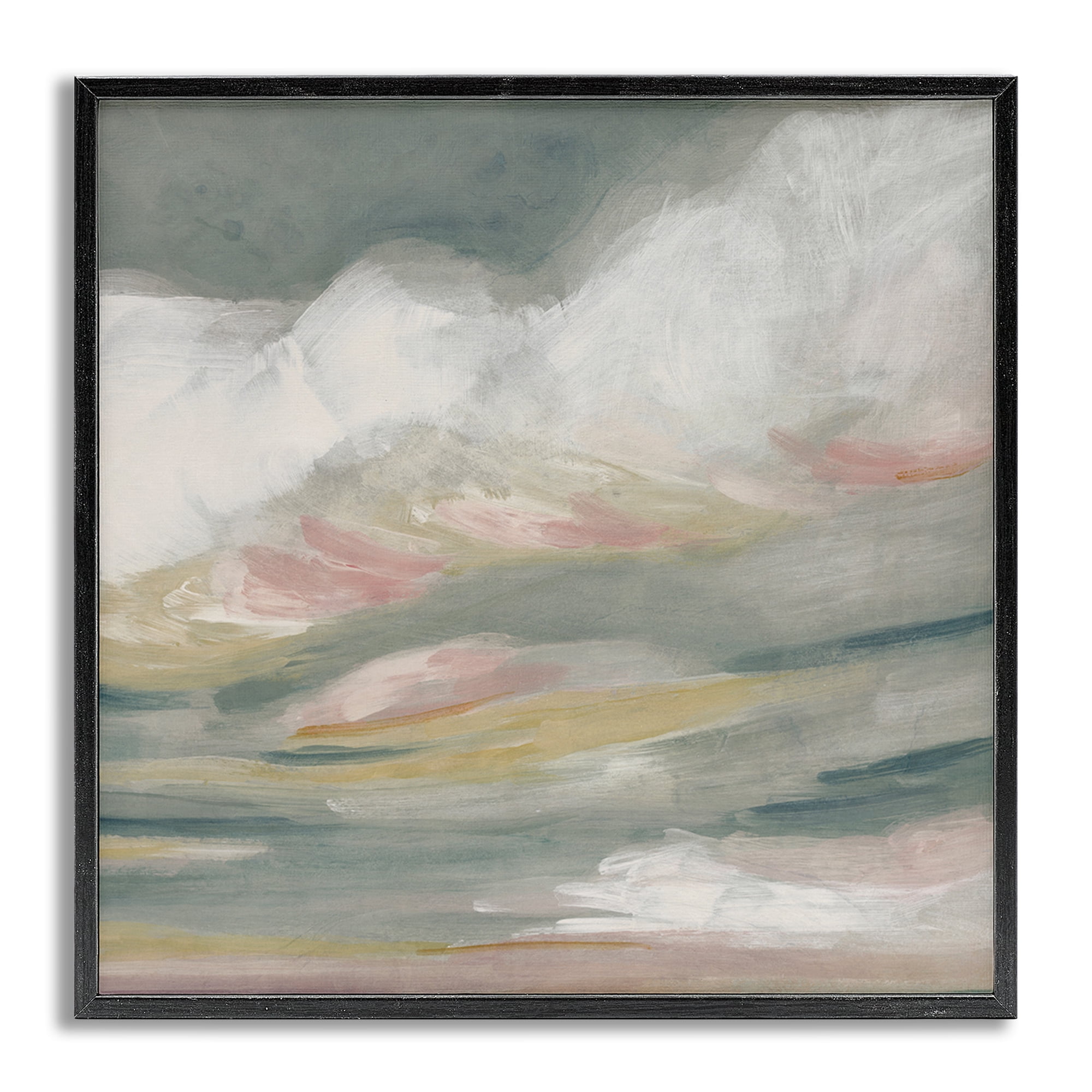 Stupell Industries Storm Clouds Abstraction Landscape Painting Gray Framed Art Print Wall Art, 24 x 24