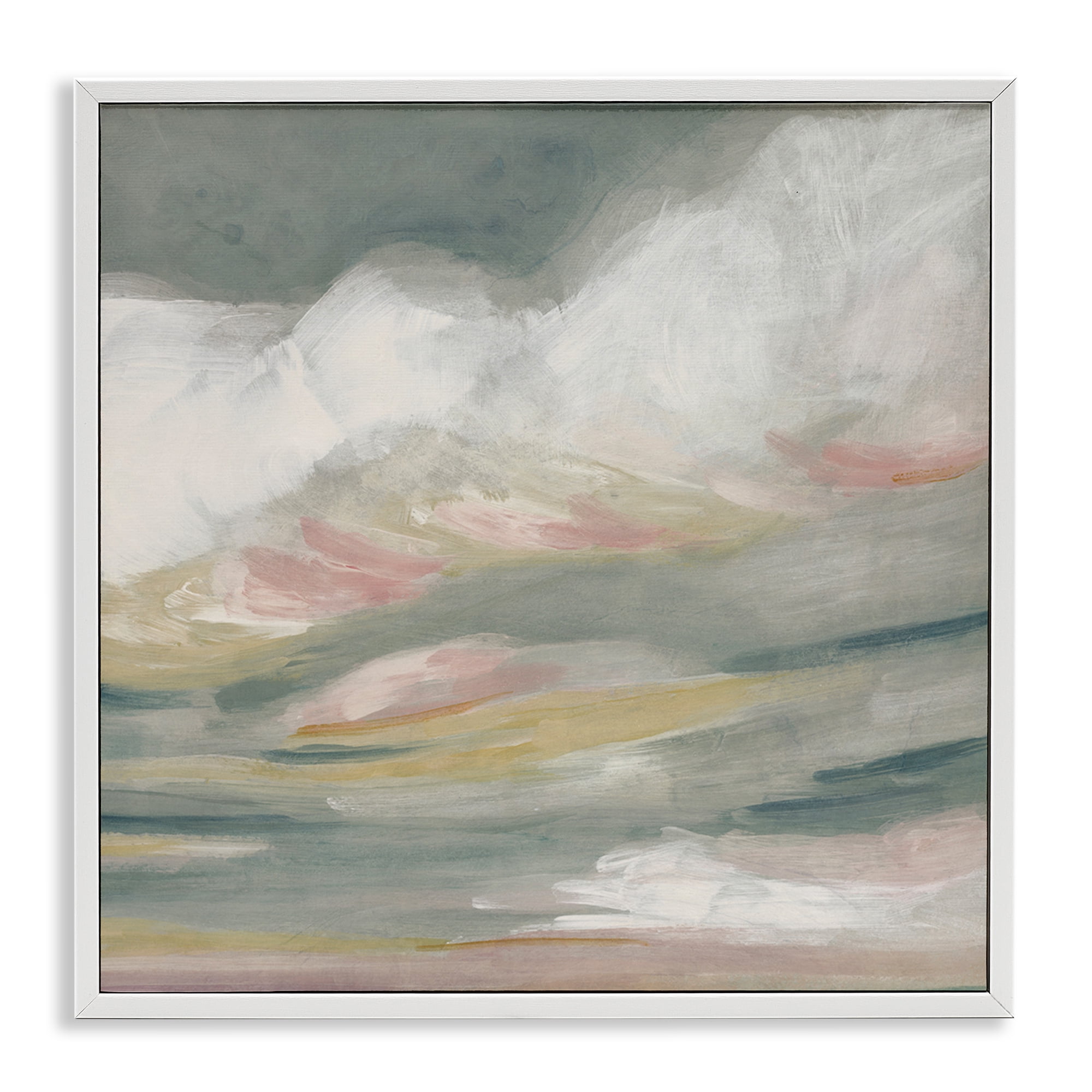 Stupell Industries Storm Clouds Abstraction Landscape Painting White Framed Art Print Wall Art, 12 x 12