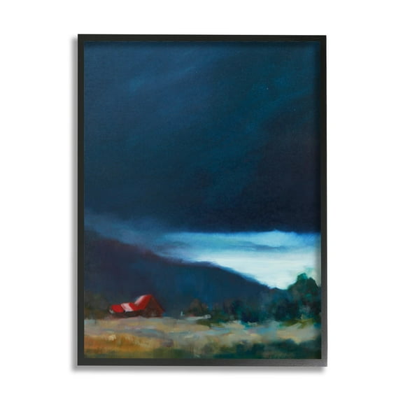 Stupell Industries Storm Clouds over Countryside Cottage Landscape,16 x 20,Designed by Eddie Barbini