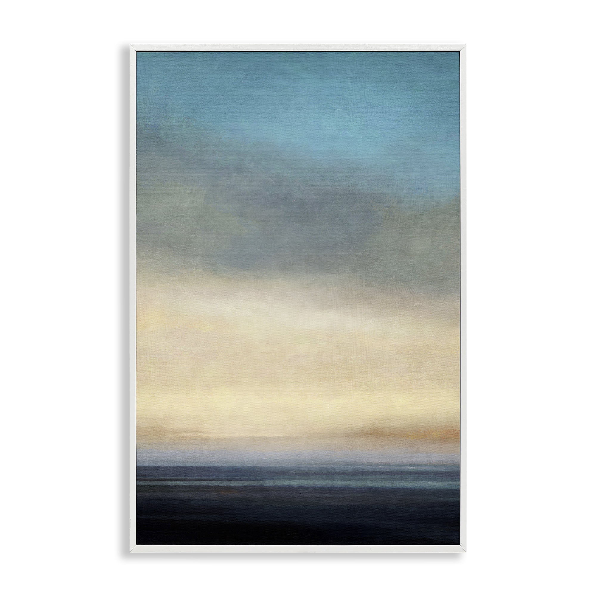 Stupell Industries Stormy Beach Abstraction Coastal Painting White Framed Art Print Wall Art, 16 x 24