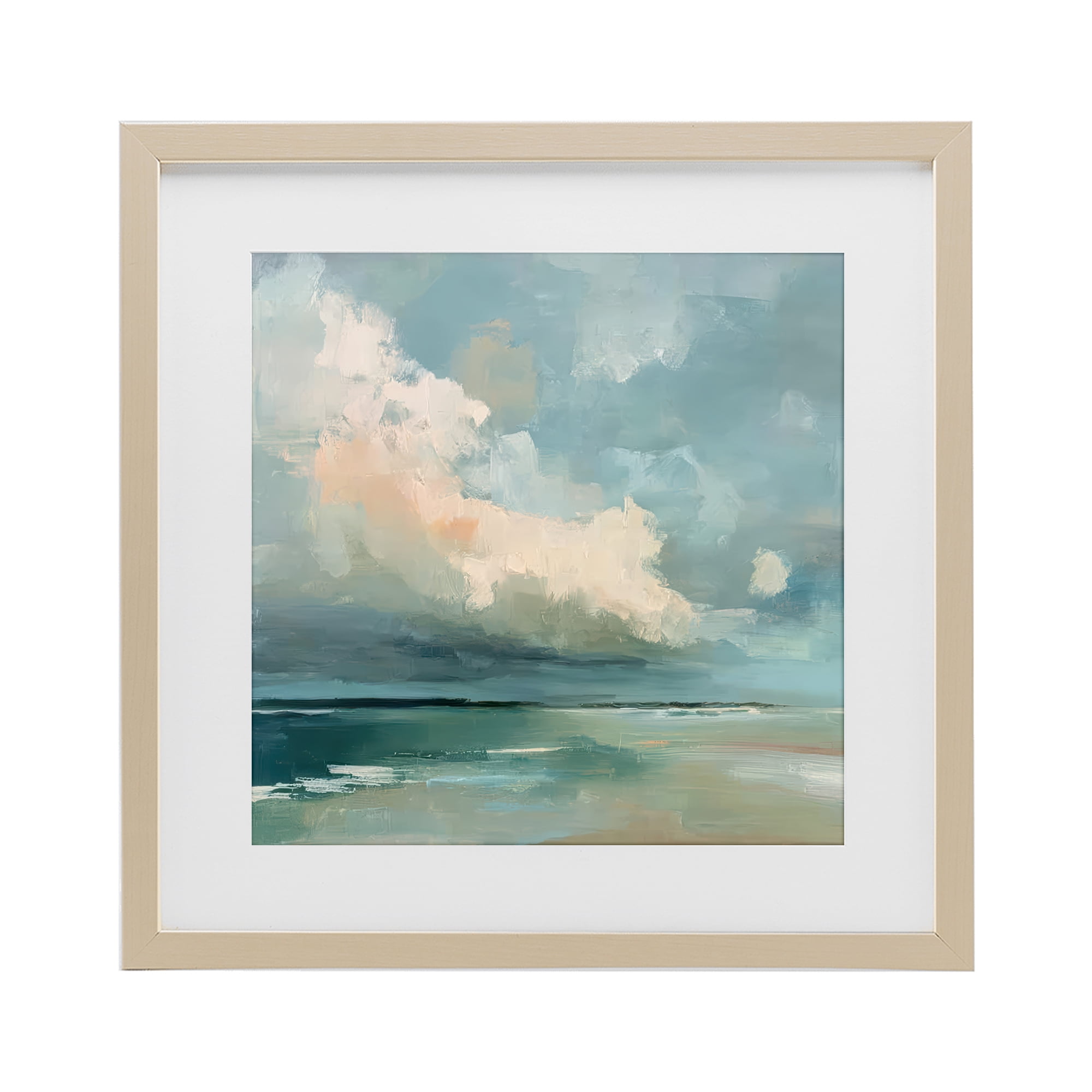 Stupell Industries Stormy Beach with Overhead Clouds Birch Framed Print Under Glass, design by Kim Curinga