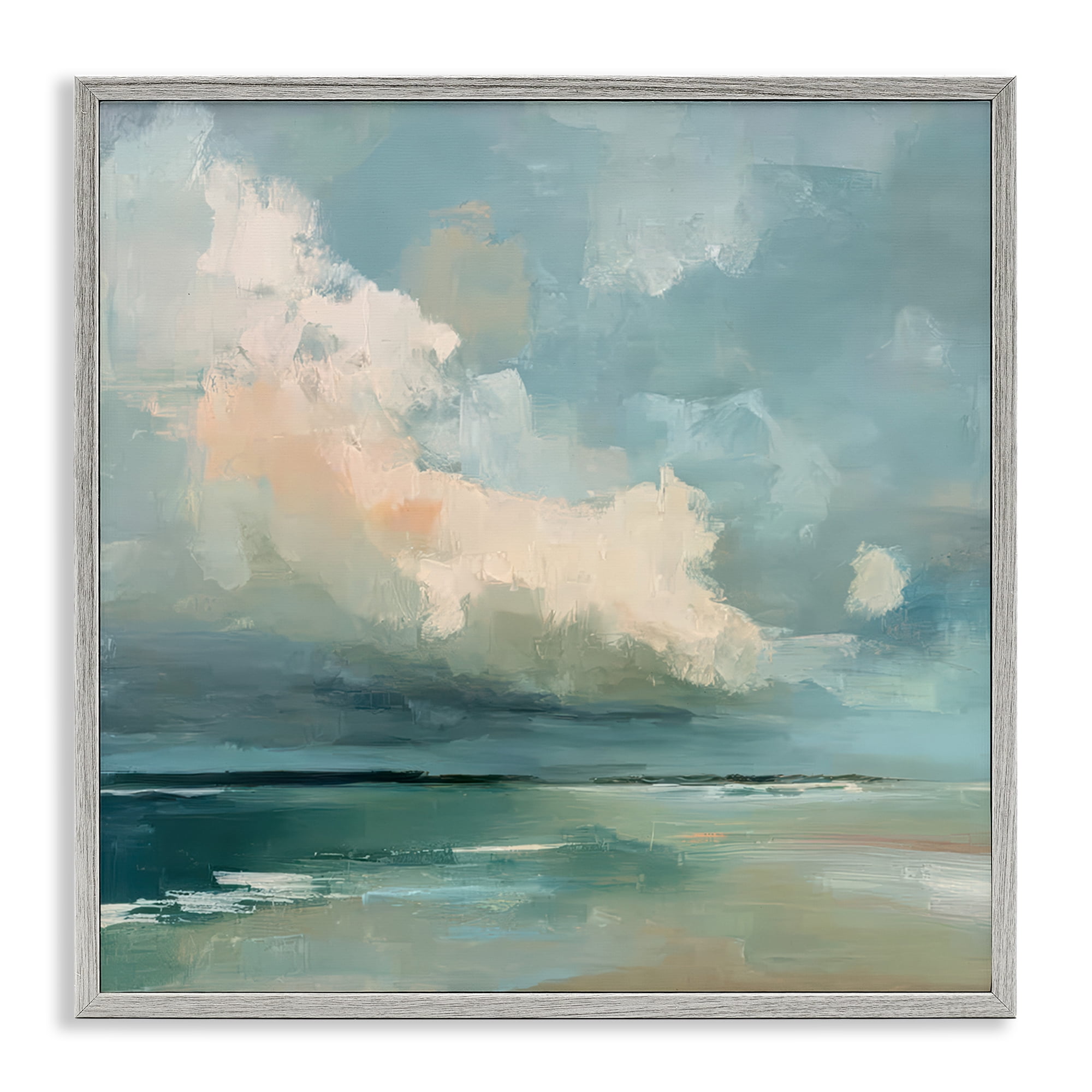Stupell Industries Stormy Beach with Overhead Clouds Gray Framed Giclee Art, design by Kim Curinga