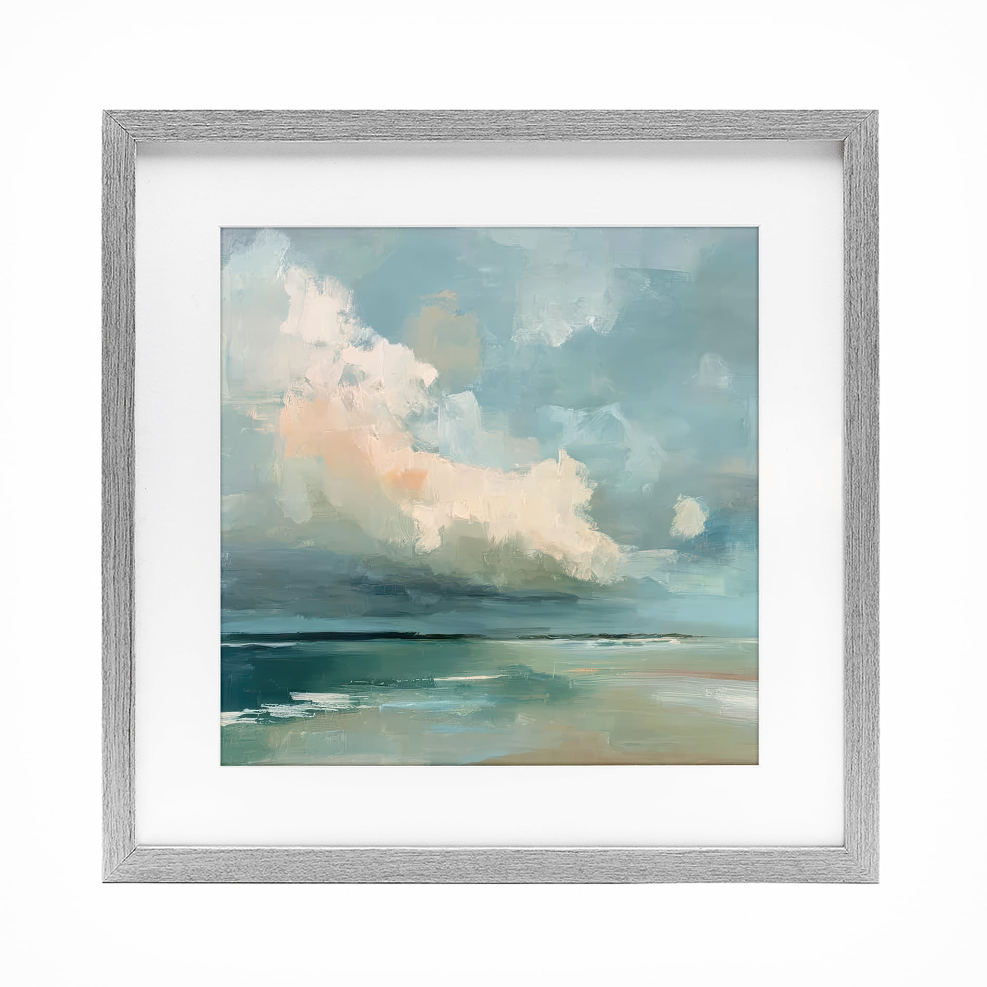 Stupell Industries Stormy Beach with Overhead Clouds Gray Framed Print Under Glass, design by Kim Curinga