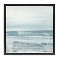 Stupell Industries Stormy Blue Grey Ocean Abstract Painting Black Floater Framed Canvas Art Print Wall Art, 18 x 18