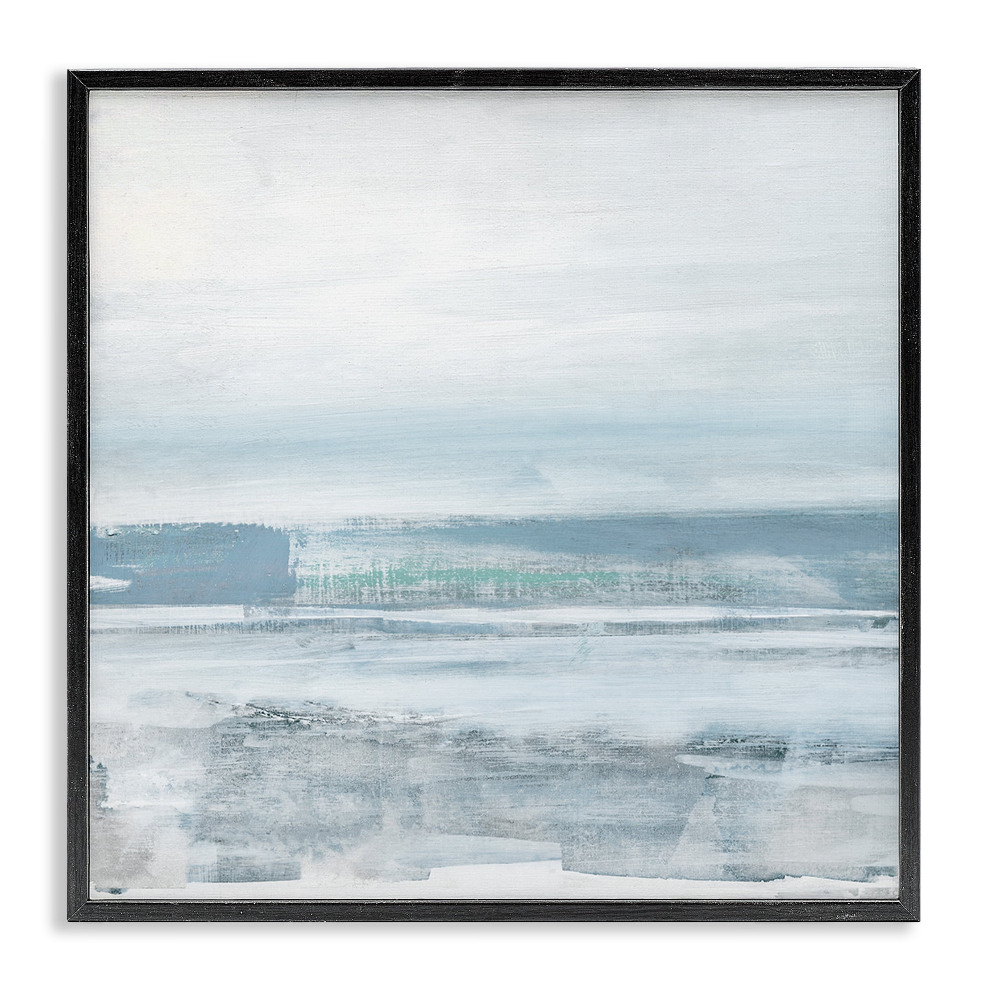 Stupell Industries Stormy Blue Grey Ocean Abstract Painting Black Framed Art Print Wall Art, 24 x 24