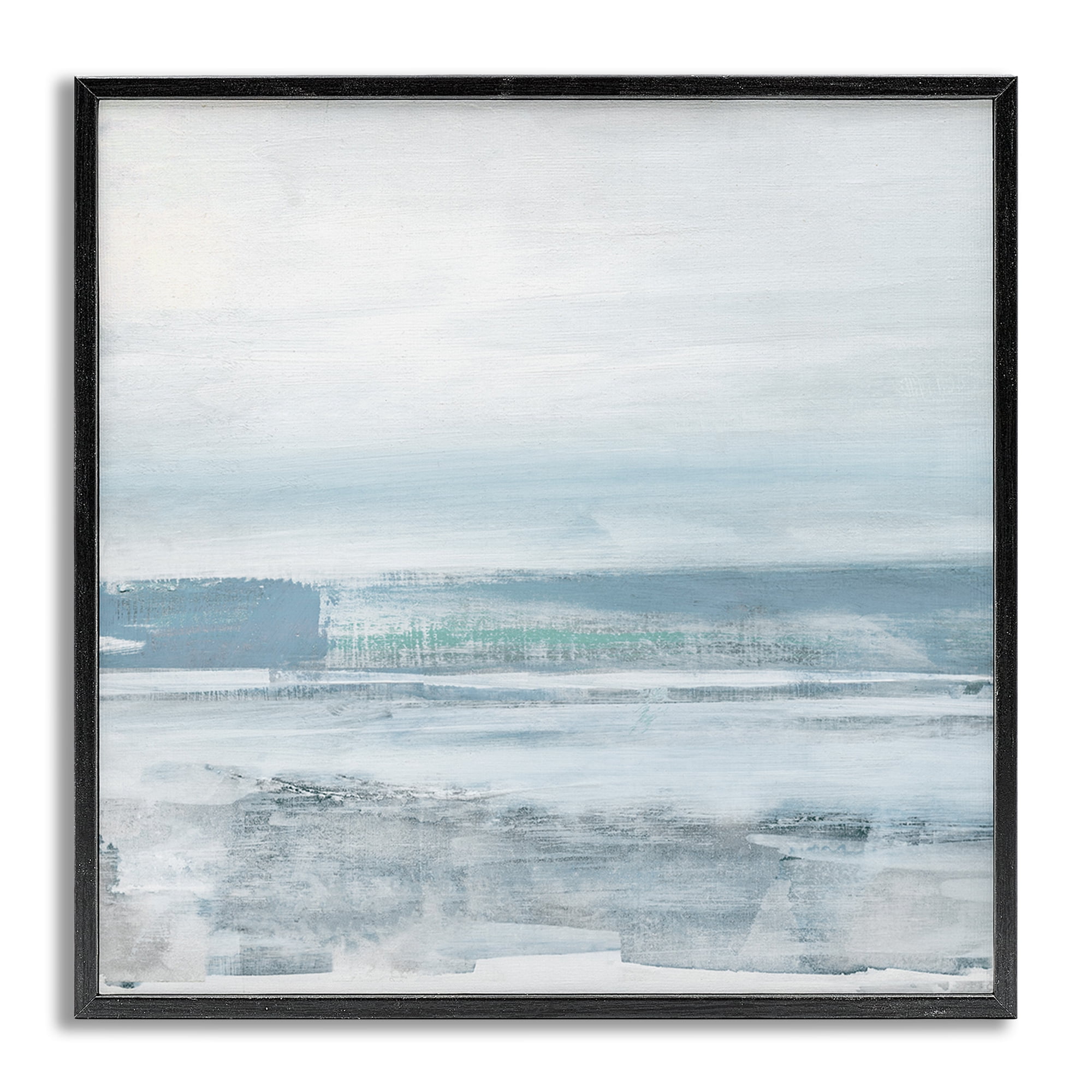 Stupell Industries Stormy Blue Grey Ocean Abstract Painting Gray Framed Art Print Wall Art, 12 x 12