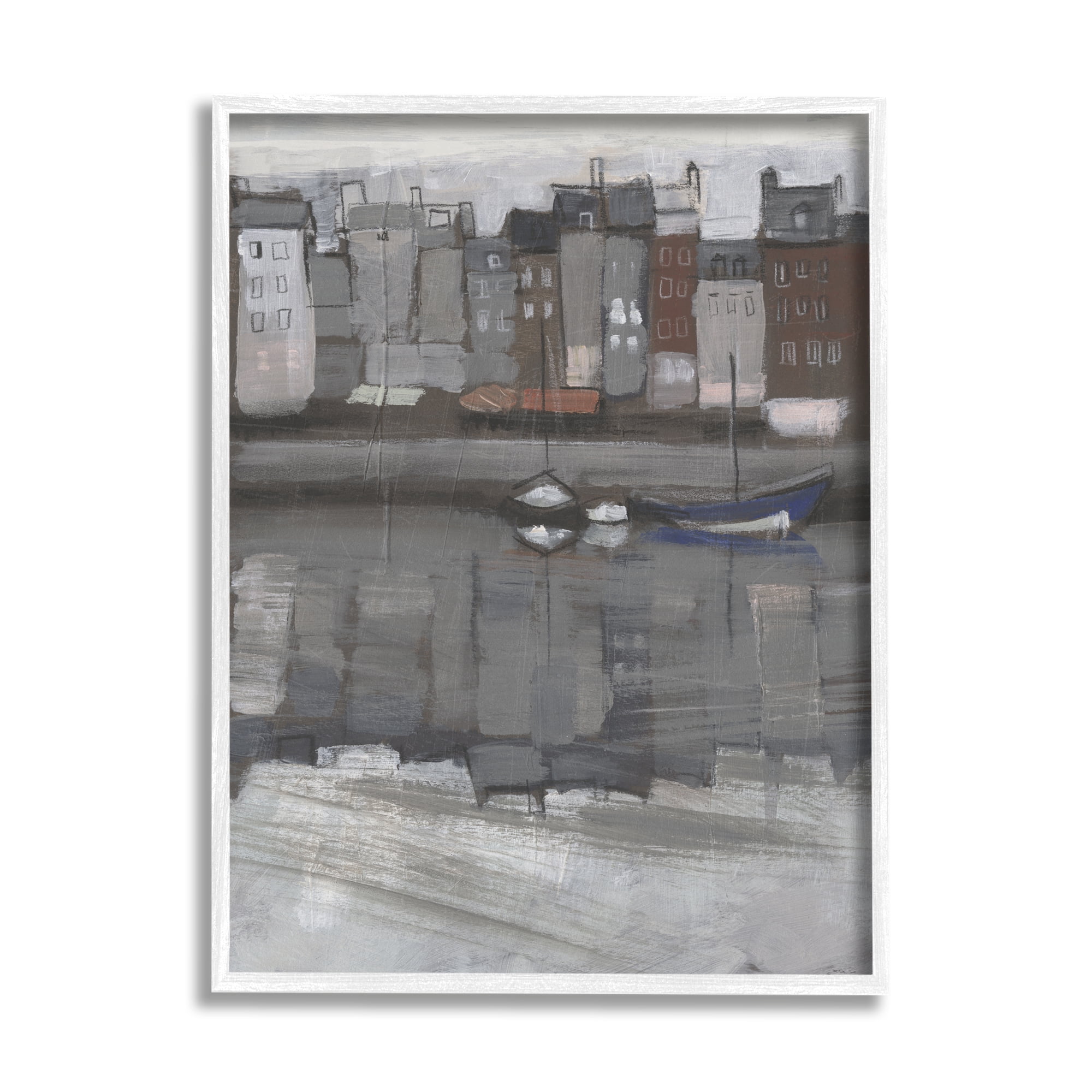 Stupell Industries Stormy Coastal City Landscape Murky Sea Port, 16 x 20, Design by Jennifer Paxton Parker