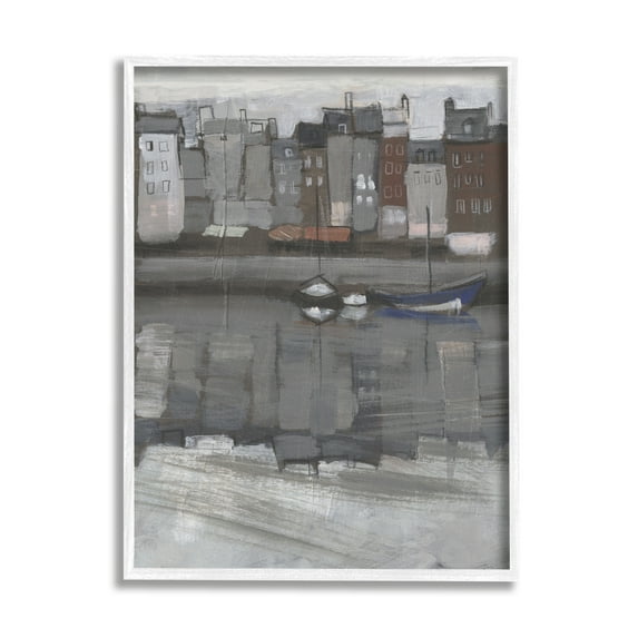 Stupell Industries Stormy Coastal City Landscape Murky Sea Port, 24 x 30, Design by Jennifer Paxton Parker