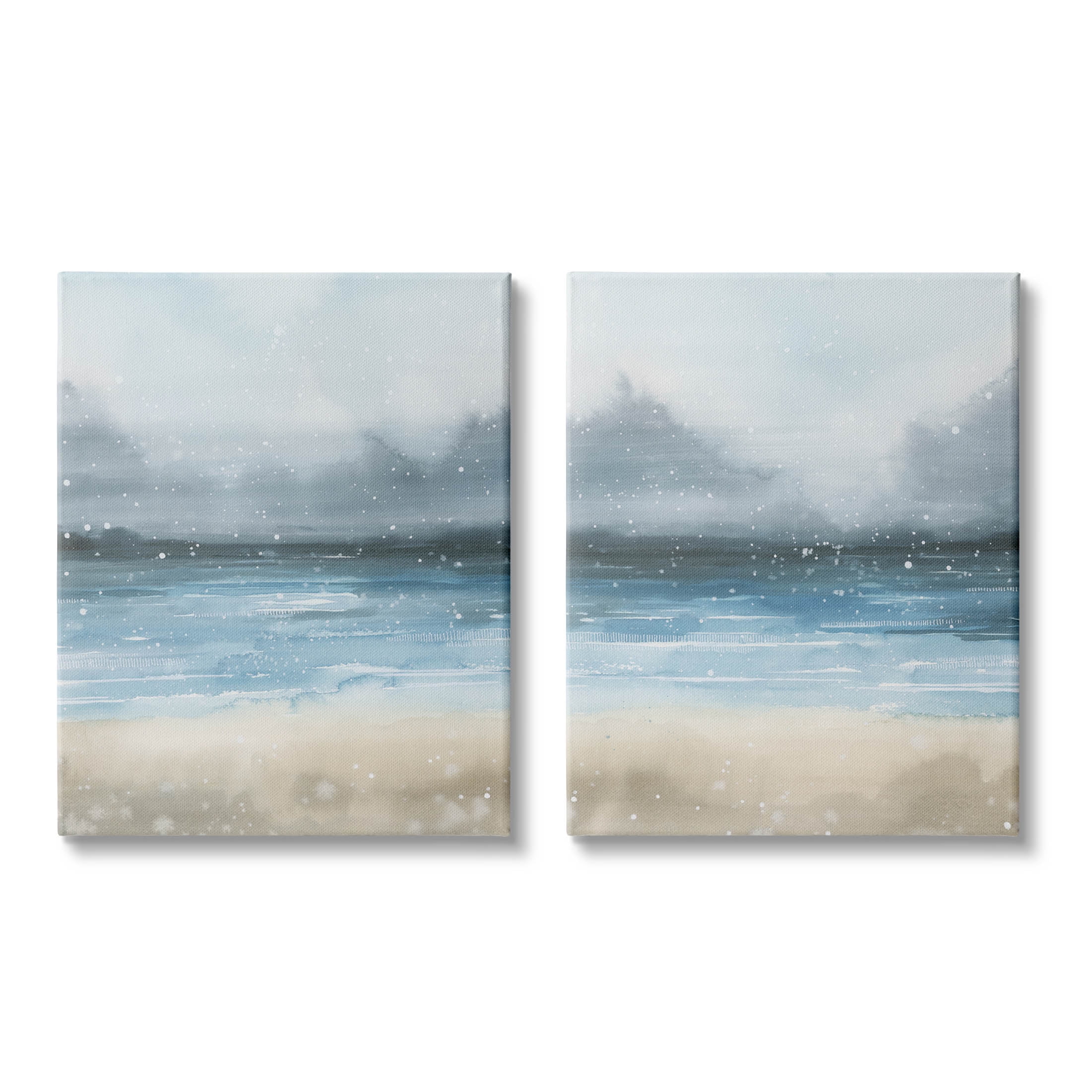 Stupell Industries Stormy Coastal Ocean Waves Graphic Art Gallery Wrapped Canvas Print Wall Art, Set of 2, Design by Grace Popp