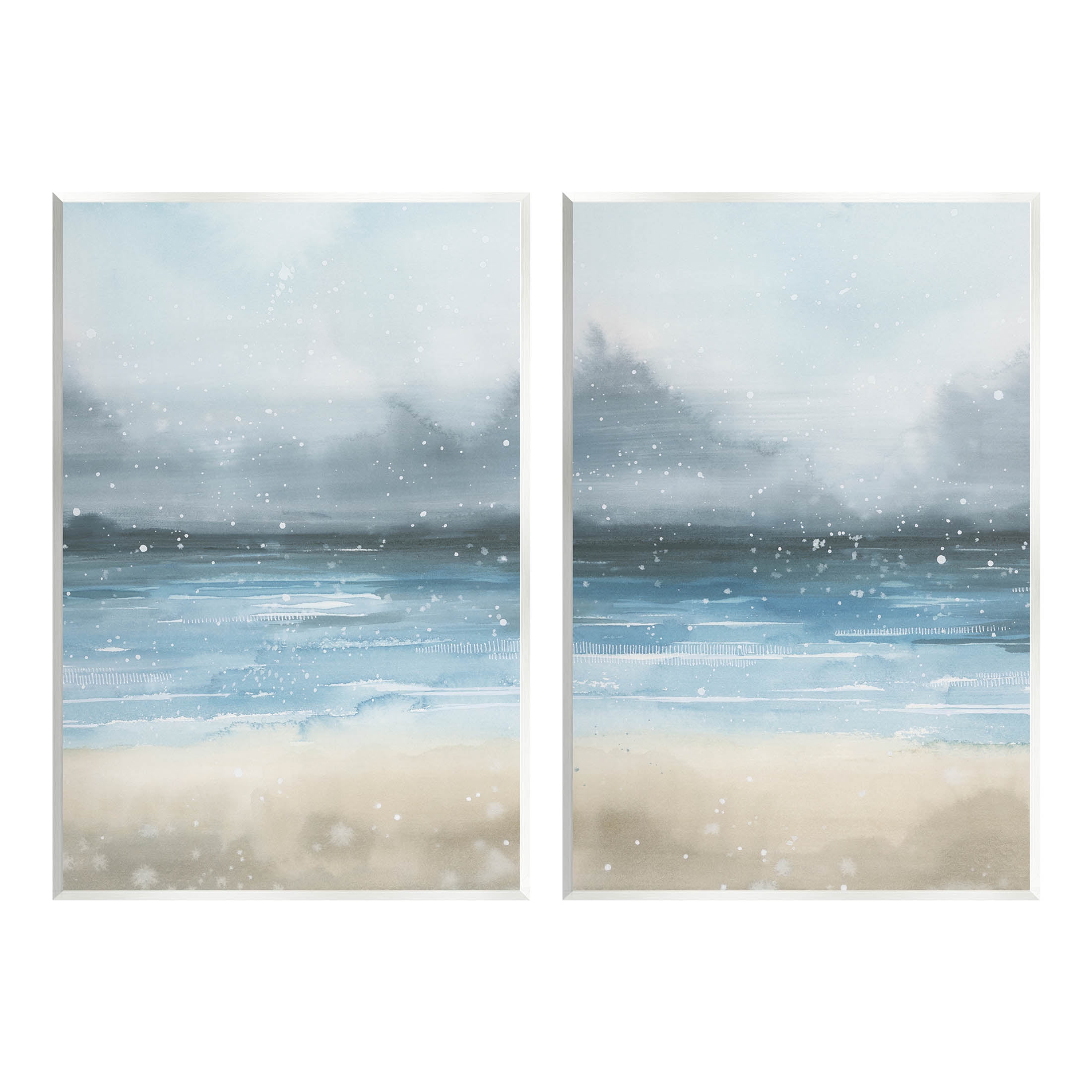 Stupell Industries Stormy Coastal Ocean Waves Graphic Art Unframed Art Print Wall Art, Set of 2, Design by Grace Popp