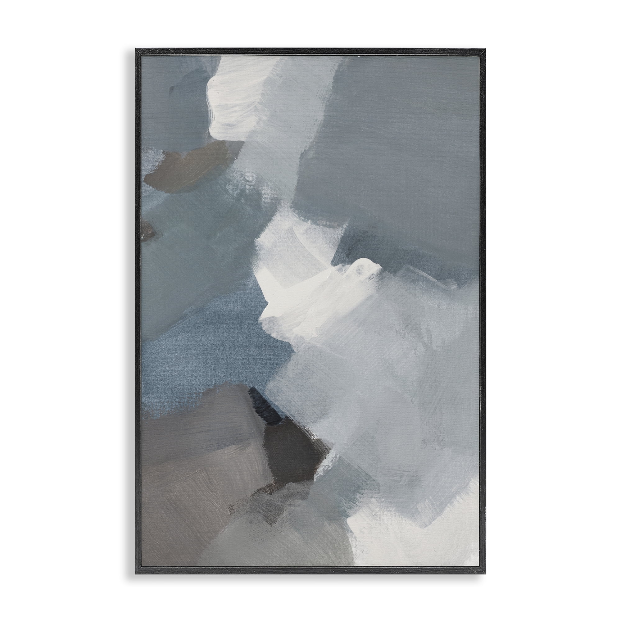 Stupell Industries Stormy Grey Abstract Black Framed Giclee Art, design by Lanie Loreth