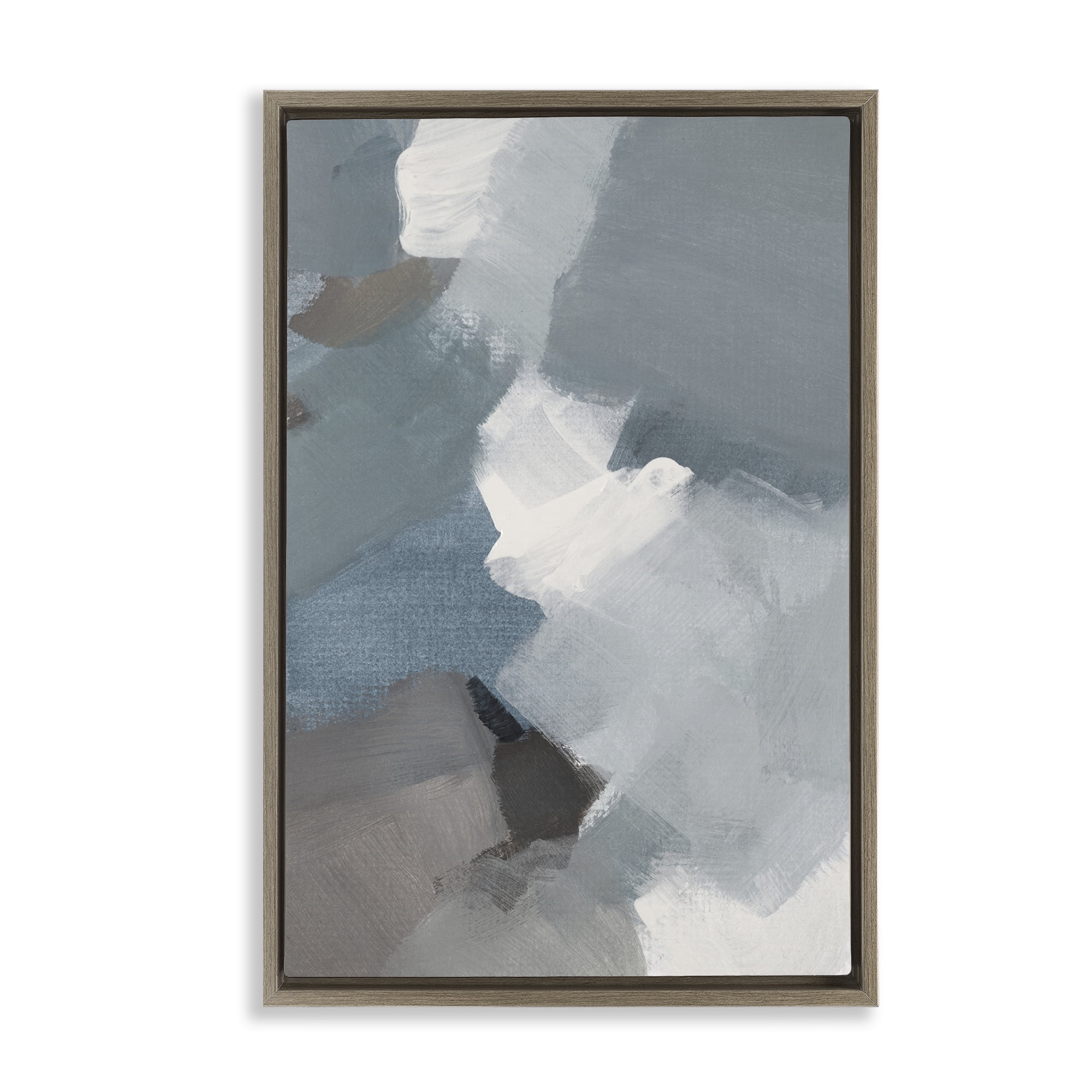 Stupell Industries Stormy Grey Abstract Brown Framed Floater Canvas Wall Art, design by Lanie Loreth