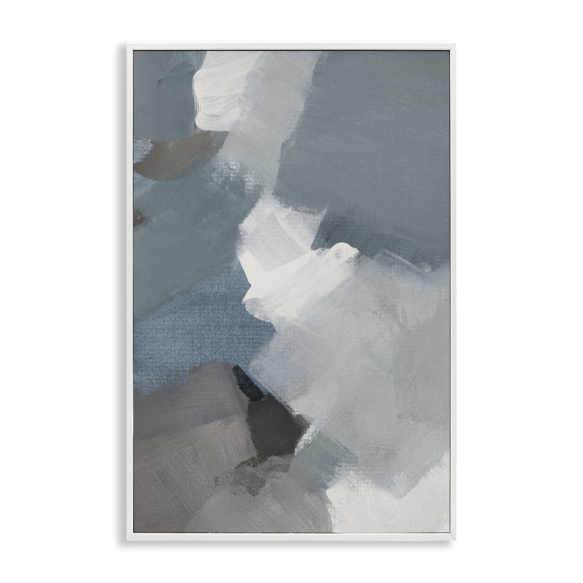Stupell Industries Stormy Grey Abstract White Framed Giclee Art, design by Lanie Loreth