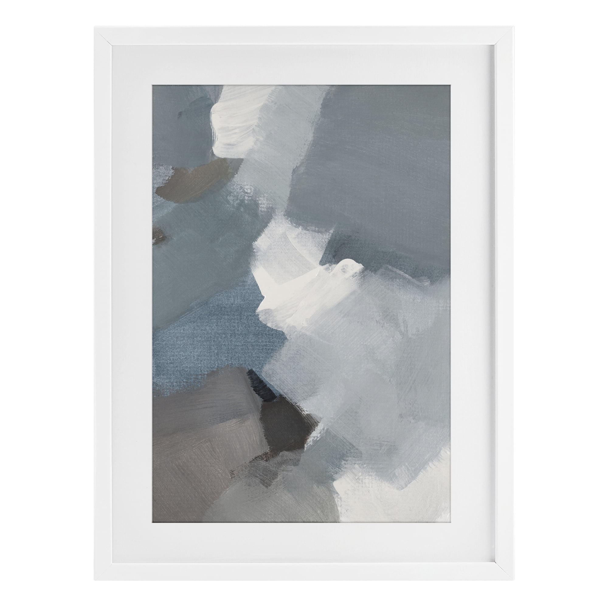 Stupell Industries Stormy Grey Abstract White Framed Print Under Glass, design by Lanie Loreth