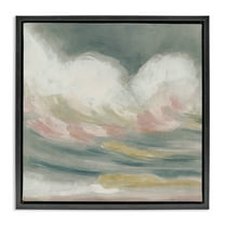 Stupell Industries Stormy Rolling Waves Landscape Painting Black Floater Framed Canvas Art Print Wall Art, 18 x 18
