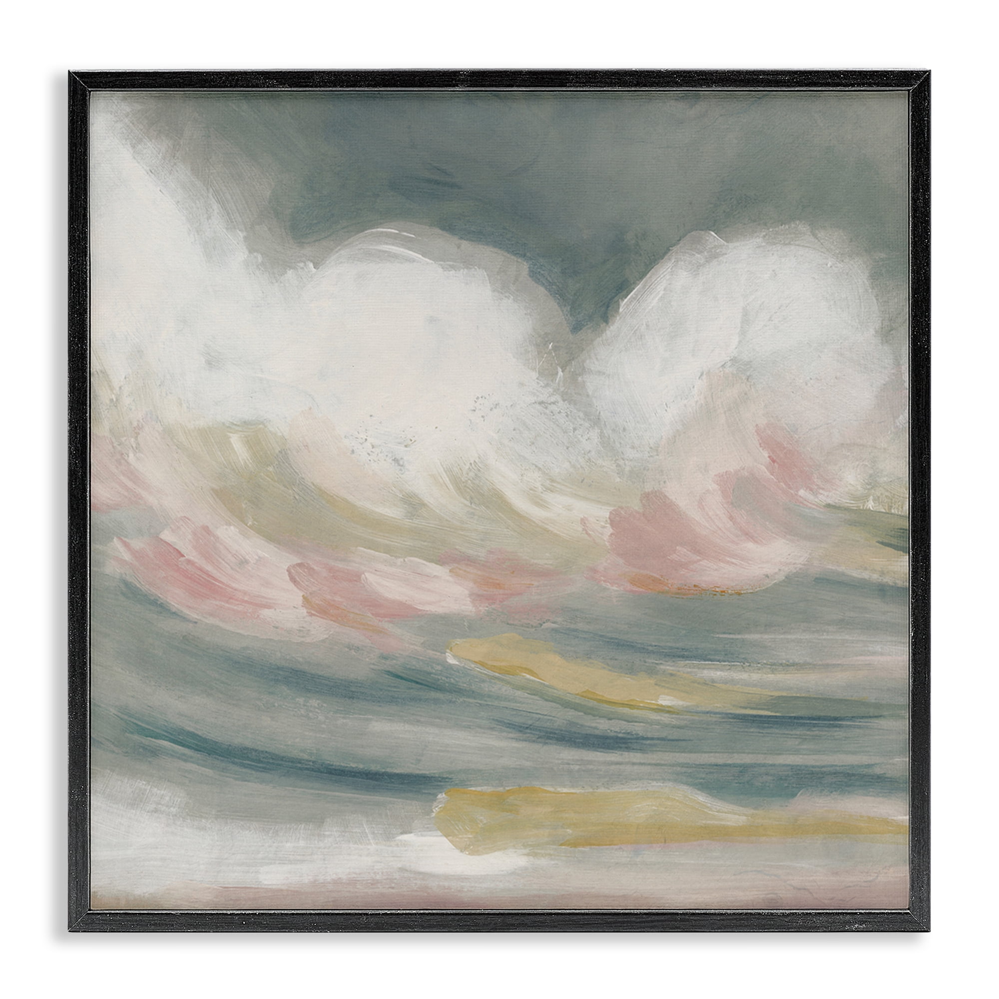 Stupell Industries Stormy Rolling Waves Landscape Painting Black Framed Art Print Wall Art, 24 x 24