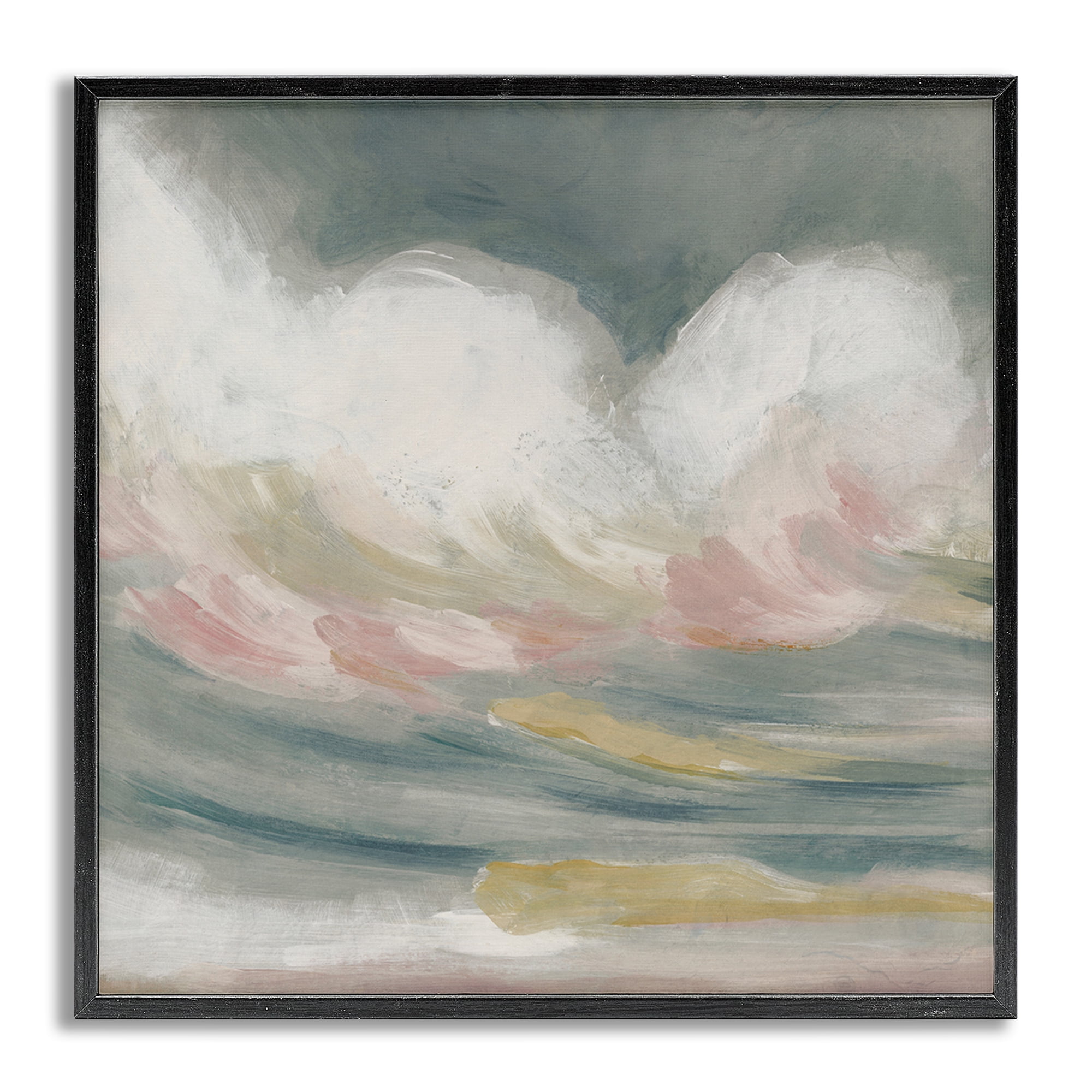 Stupell Industries Stormy Rolling Waves Landscape Painting Gray Framed Art Print Wall Art, 17 x 17