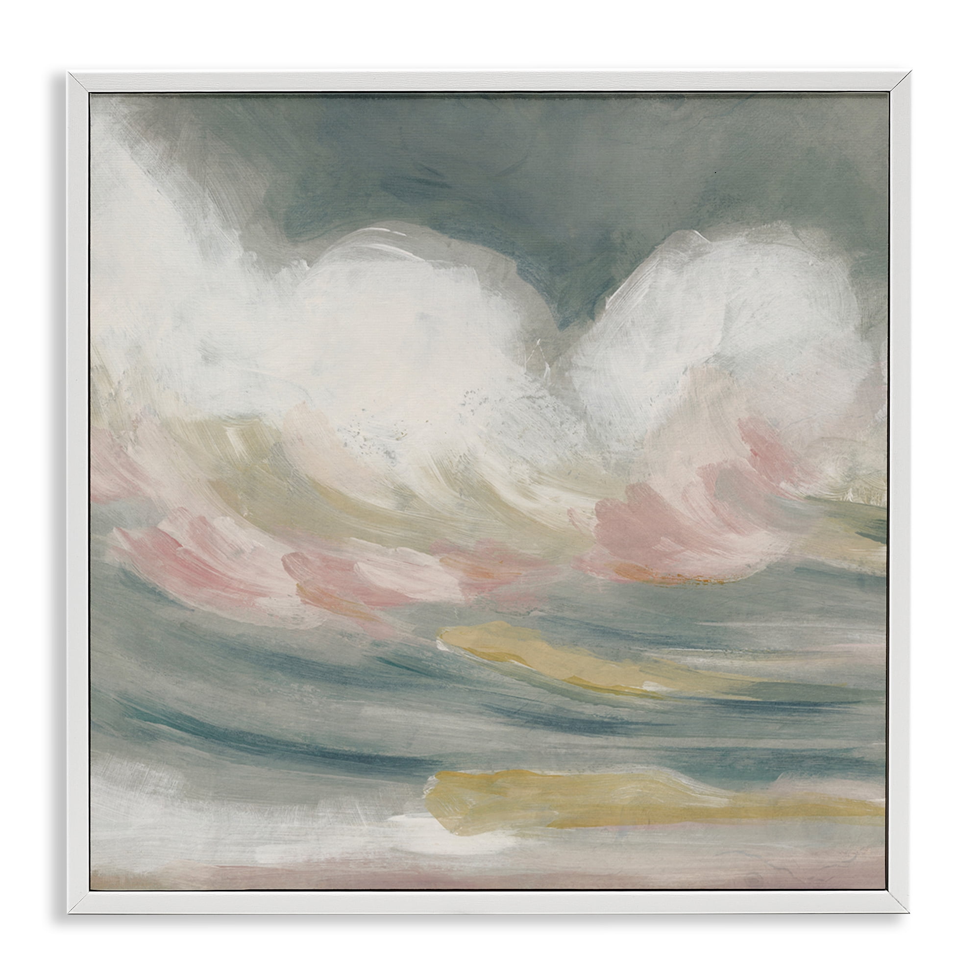 Stupell Industries Stormy Rolling Waves Landscape Painting White Framed Art Print Wall Art, 12 x 12