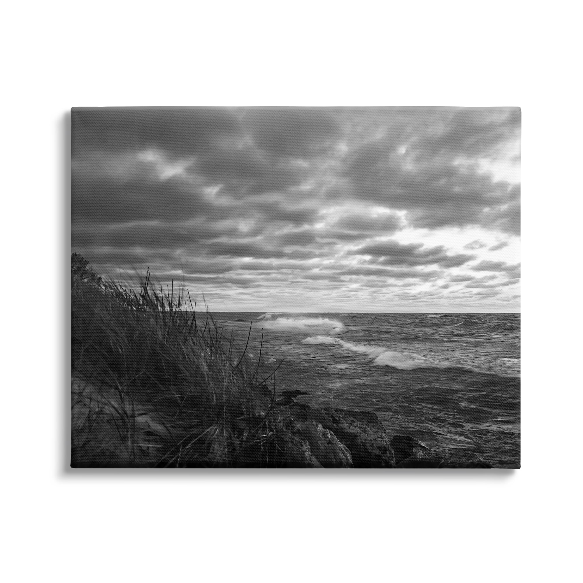 Stupell Industries Stormy Sea Photography Landscape Photography Gallery Wrapped Canvas Art Print Wall Art, 40 x 30