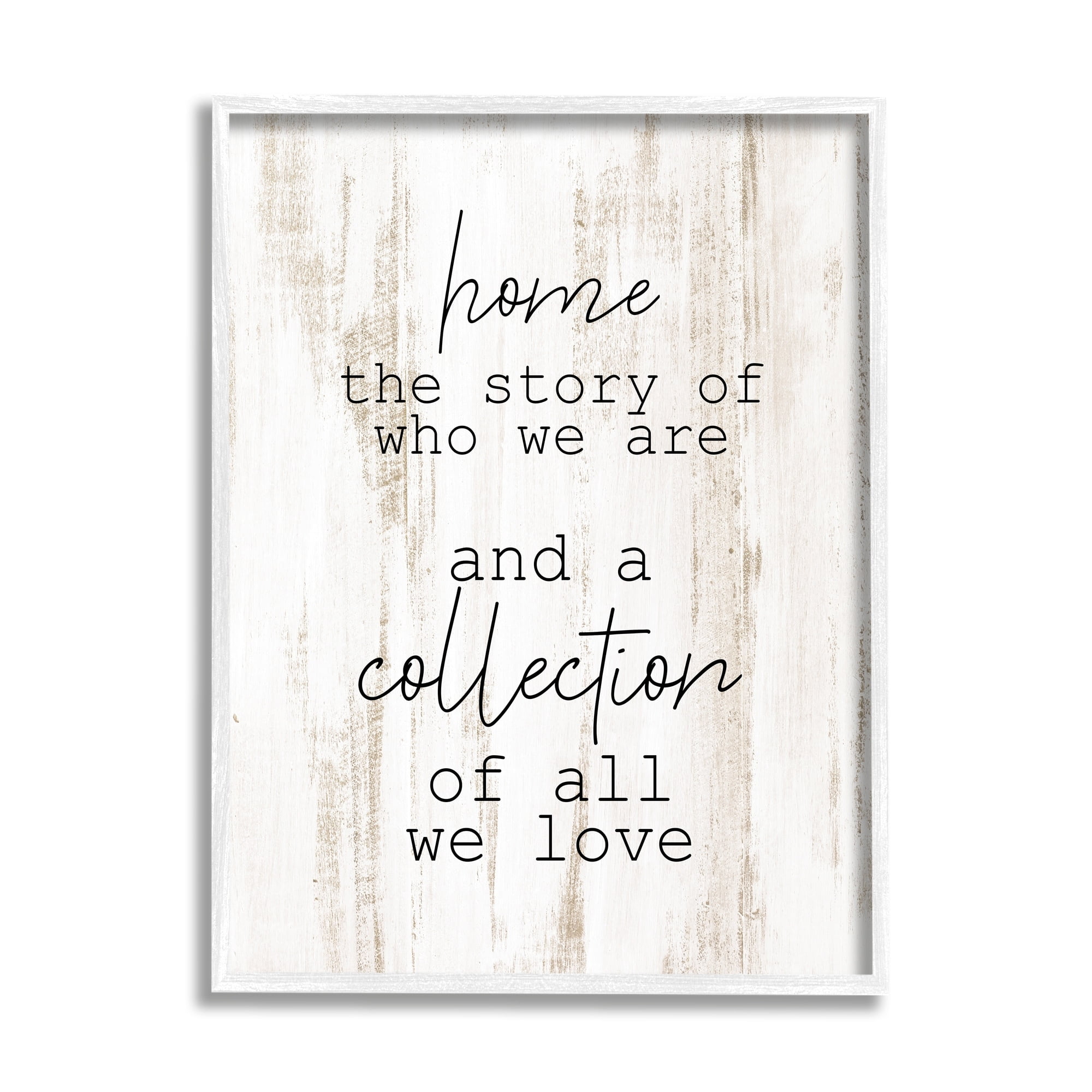 Stupell Industries Story Of Who We Are Uplifting Loving Home Quote Graphic Art White Framed Art Print Wall Art, Design by Kim Allen