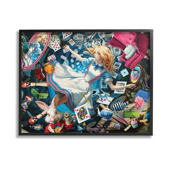 Stupell Industries Storybook Tale Collage Animals & Insects Painting Black Framed Art Print Wall Art, 14 x 11