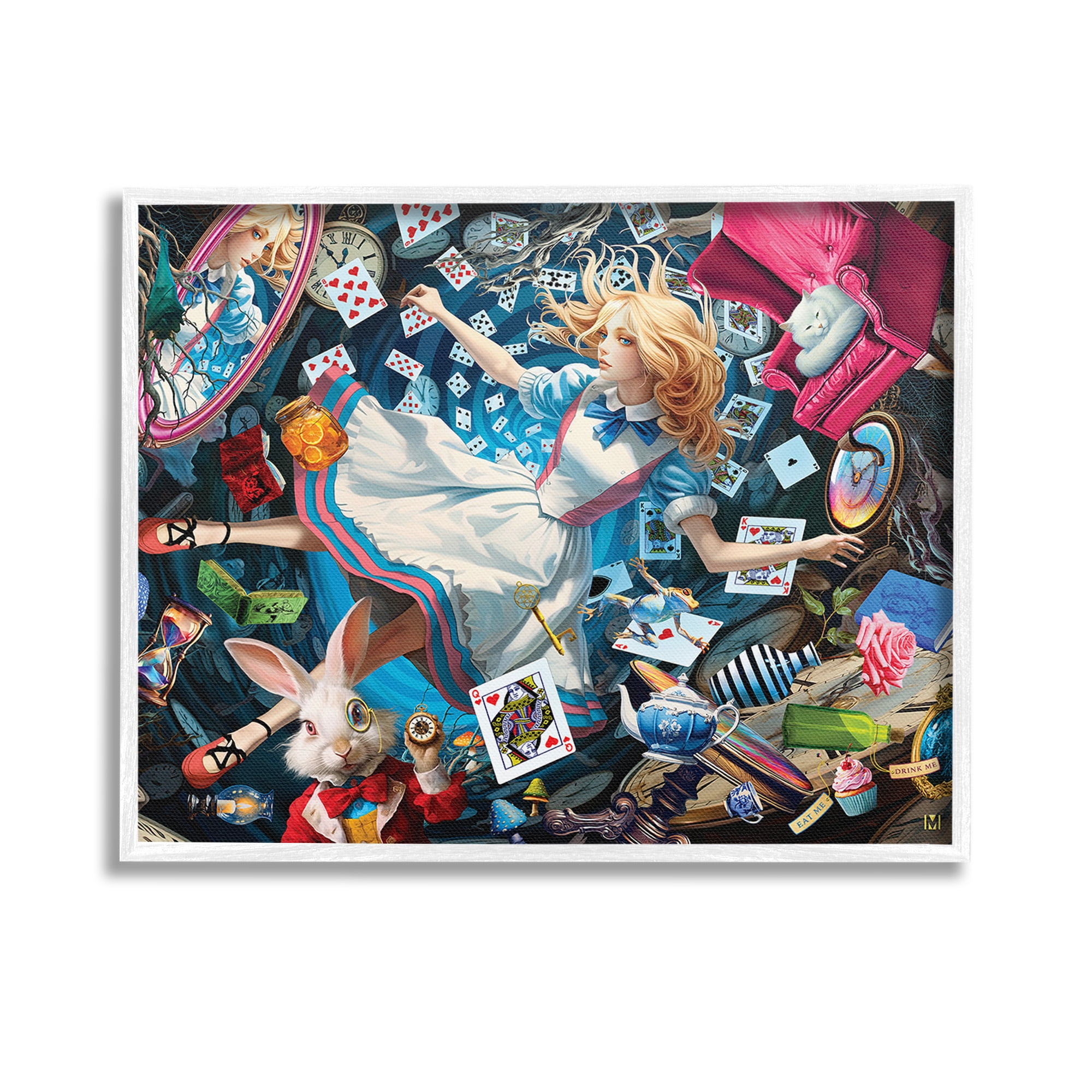 Stupell Industries Storybook Tale Collage Animals & Insects Painting White Framed Art Print Wall Art, 14 x 11