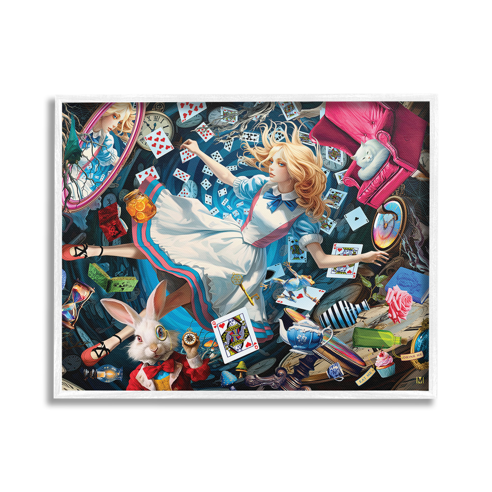 Stupell Industries Storybook Tale Collage Animals & Insects Painting White Framed Art Print Wall Art, 20 x 16