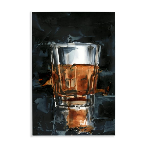 Stupell Industries Straight Whiskey Glass Food & Beverage Painting Unframed Art Print Wall Art, 10 x 15
