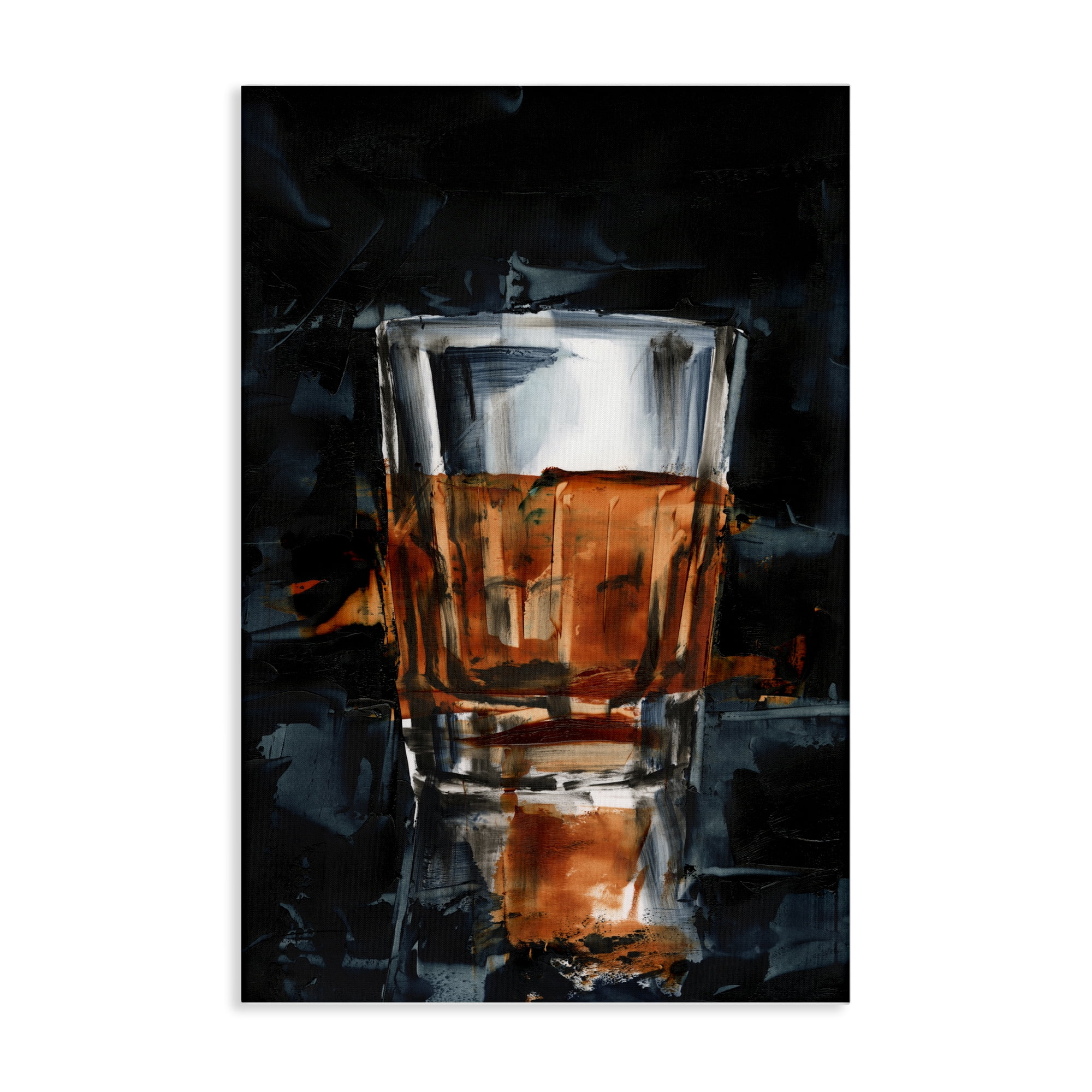 Stupell Industries Straight Whiskey Glass Food & Beverage Painting Wrapped Canvas Art Print Wall Art, 16 x 24