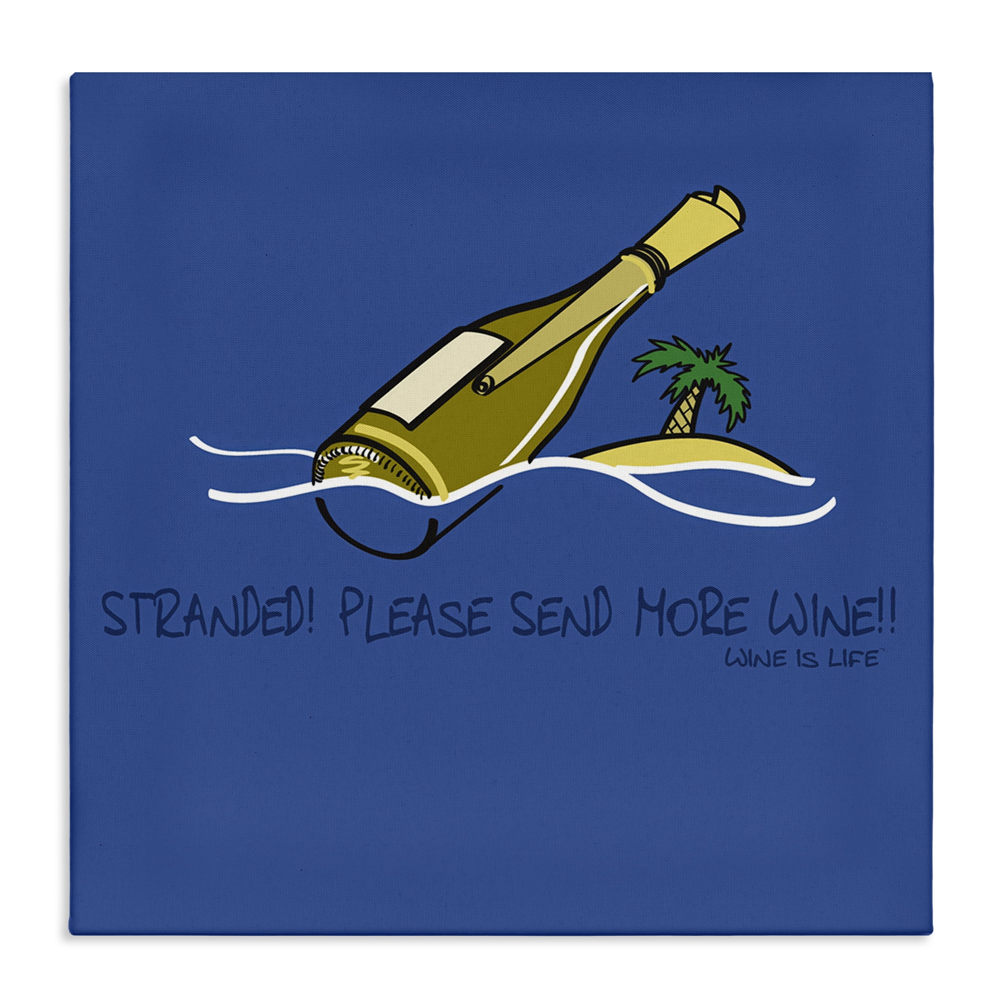 Stupell Industries Stranded Send More Wine Food & Beverage Painting Wrapped Canvas Art Print Wall Art, 36 x 36