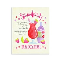 Stupell Industries Strawberry Daiquiri Recipe Food & Beverage Painting Unframed Art Print Wall Art, 11 x 14