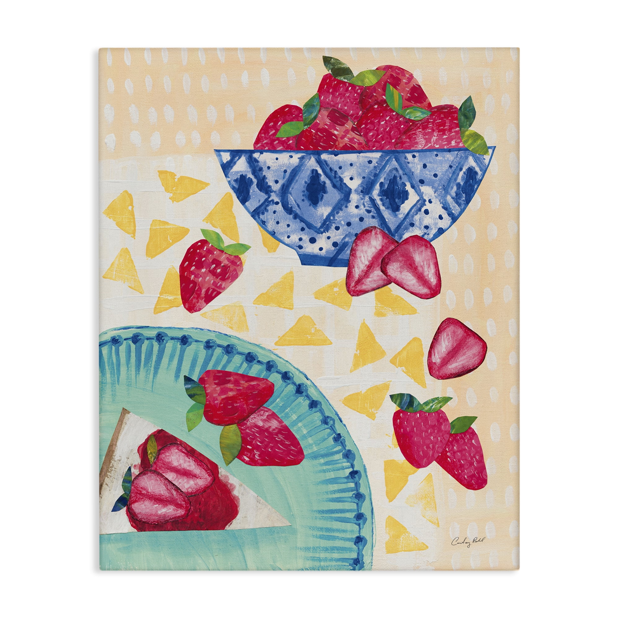 Stupell Industries Strawberry Dessert Tablescape Food & Beverage Painting Wrapped Canvas Art Print Wall Art, 36 x 48