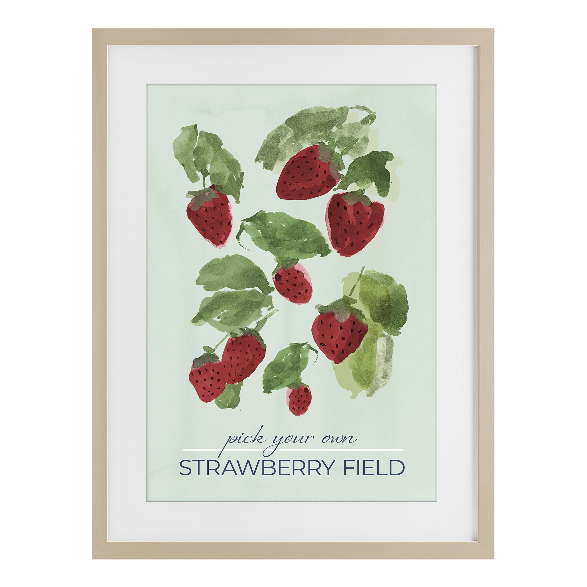 Stupell Industries Strawberry Field Pick Your Own Birch Framed Print Under Glass, design by Lucille Price
