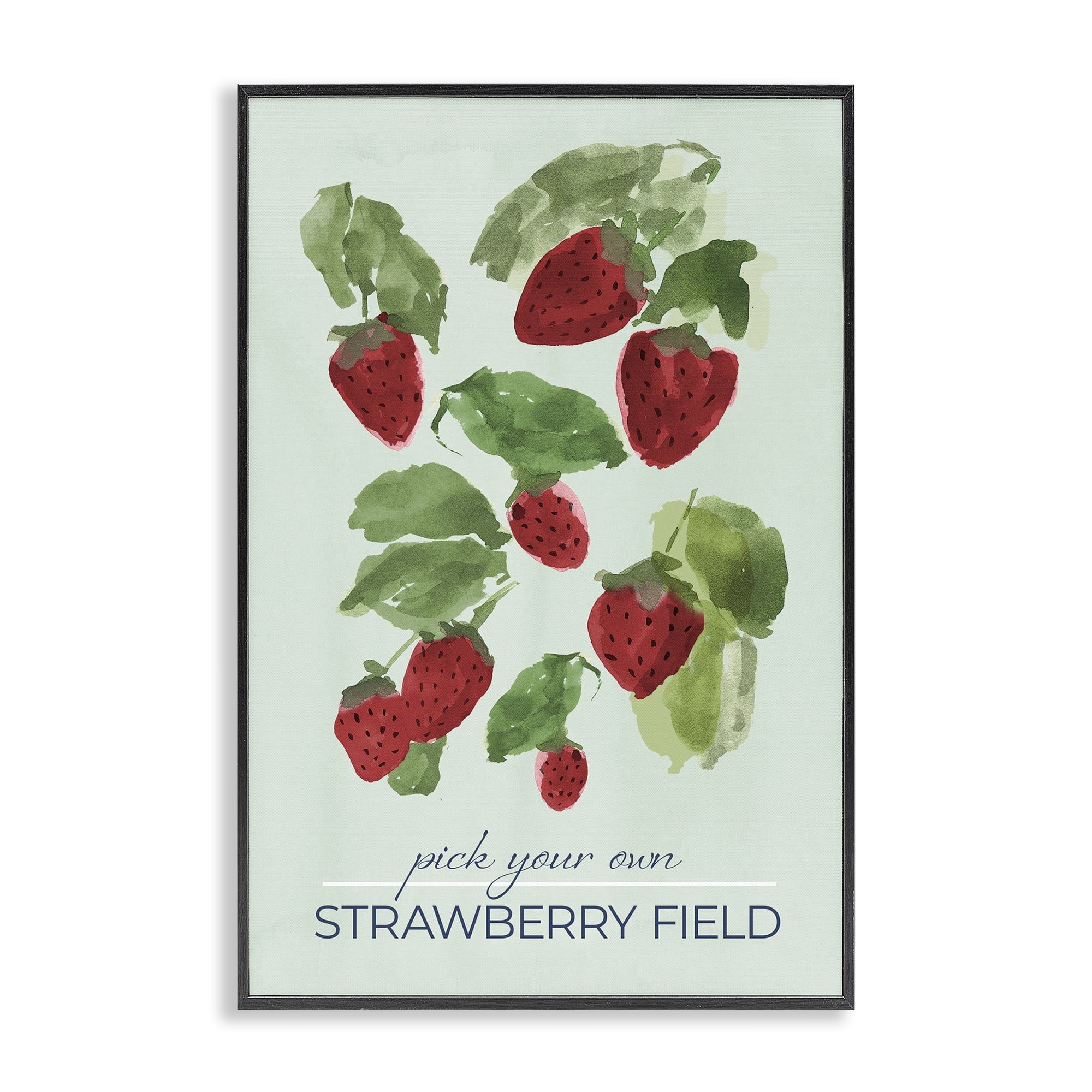 Stupell Industries Strawberry Field Pick Your Own Black Framed Giclee Art, design by Lucille Price