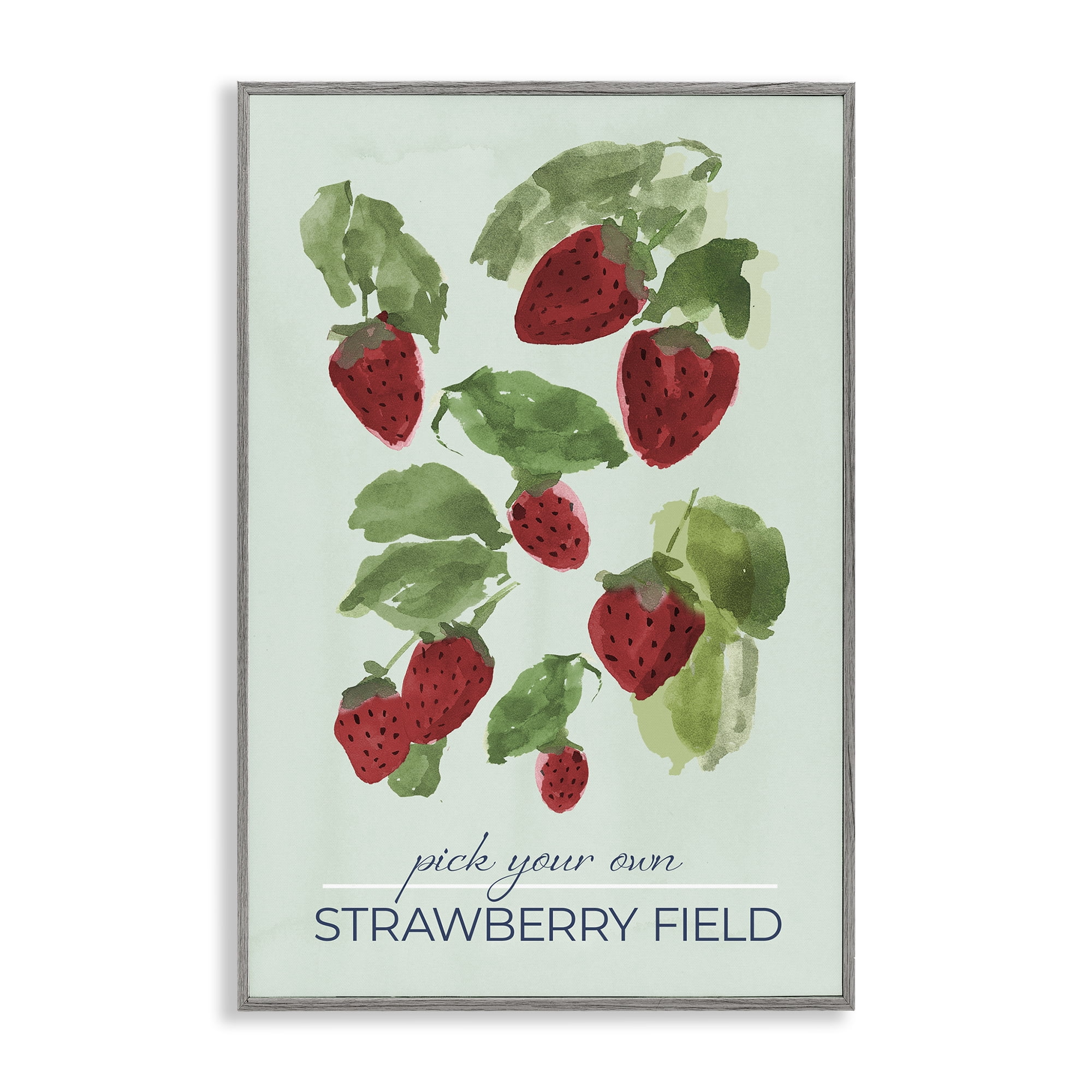 Stupell Industries Strawberry Field Pick Your Own Gray Framed Giclee Art, design by Lucille Price