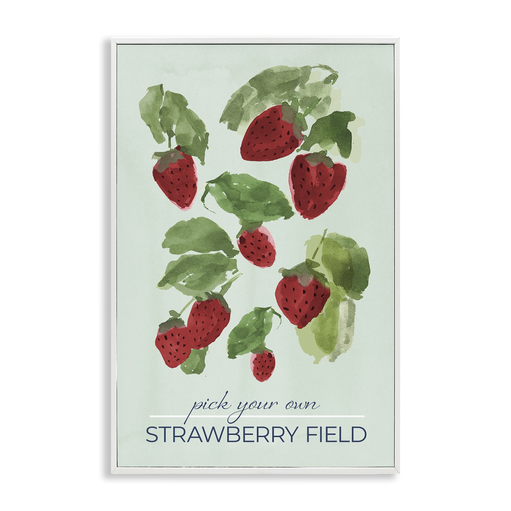 Stupell Industries Strawberry Field Pick Your Own White Framed Giclee Art, design by Lucille Price