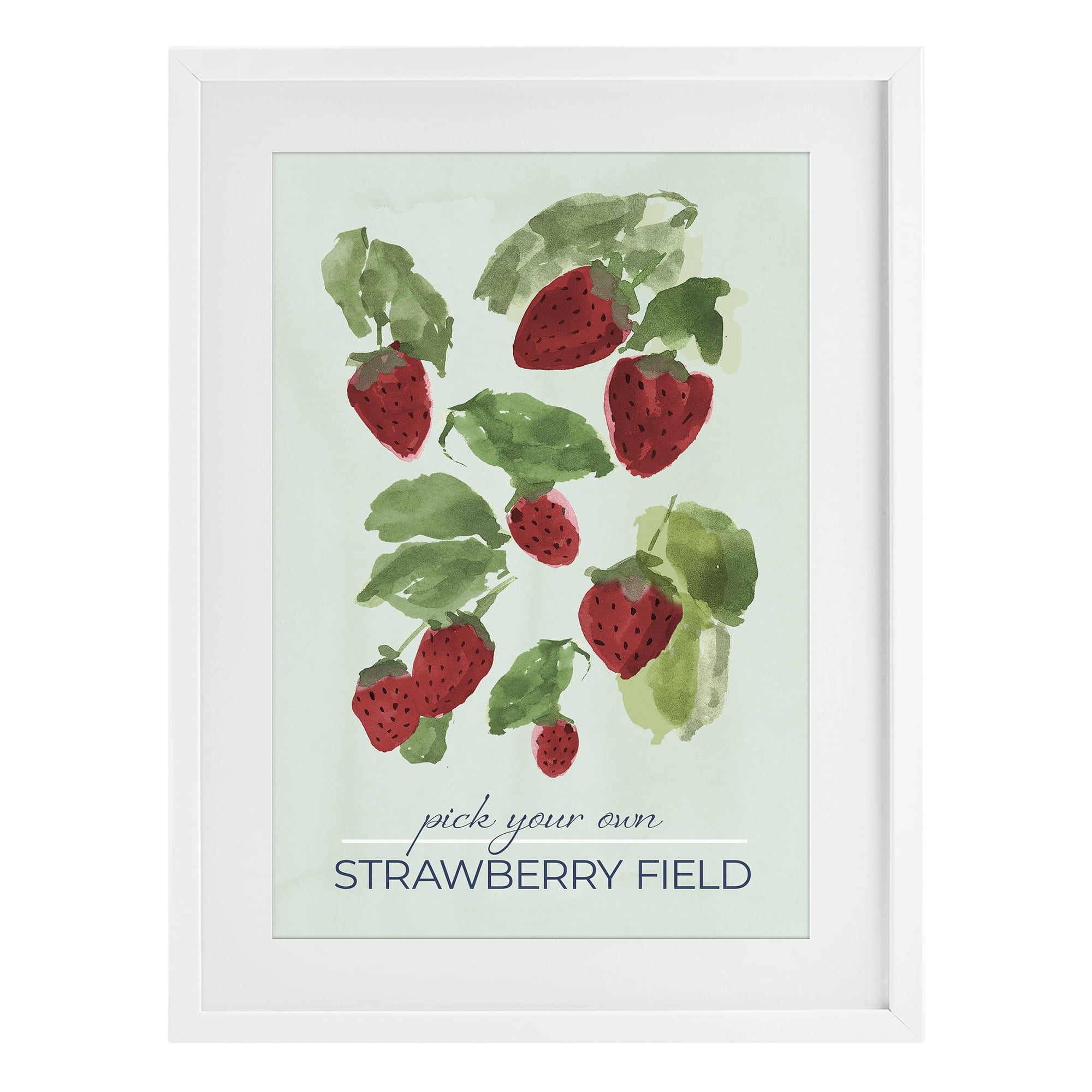 Stupell Industries Strawberry Field Pick Your Own White Framed Print Under Glass, design by Lucille Price