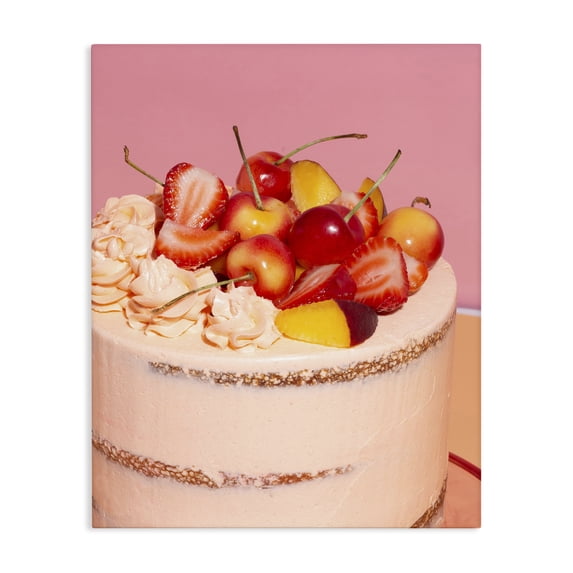 Stupell Industries Contemporary Strawberry Fruit Cake Canvas Art, 30 x 40, by LISH Creative