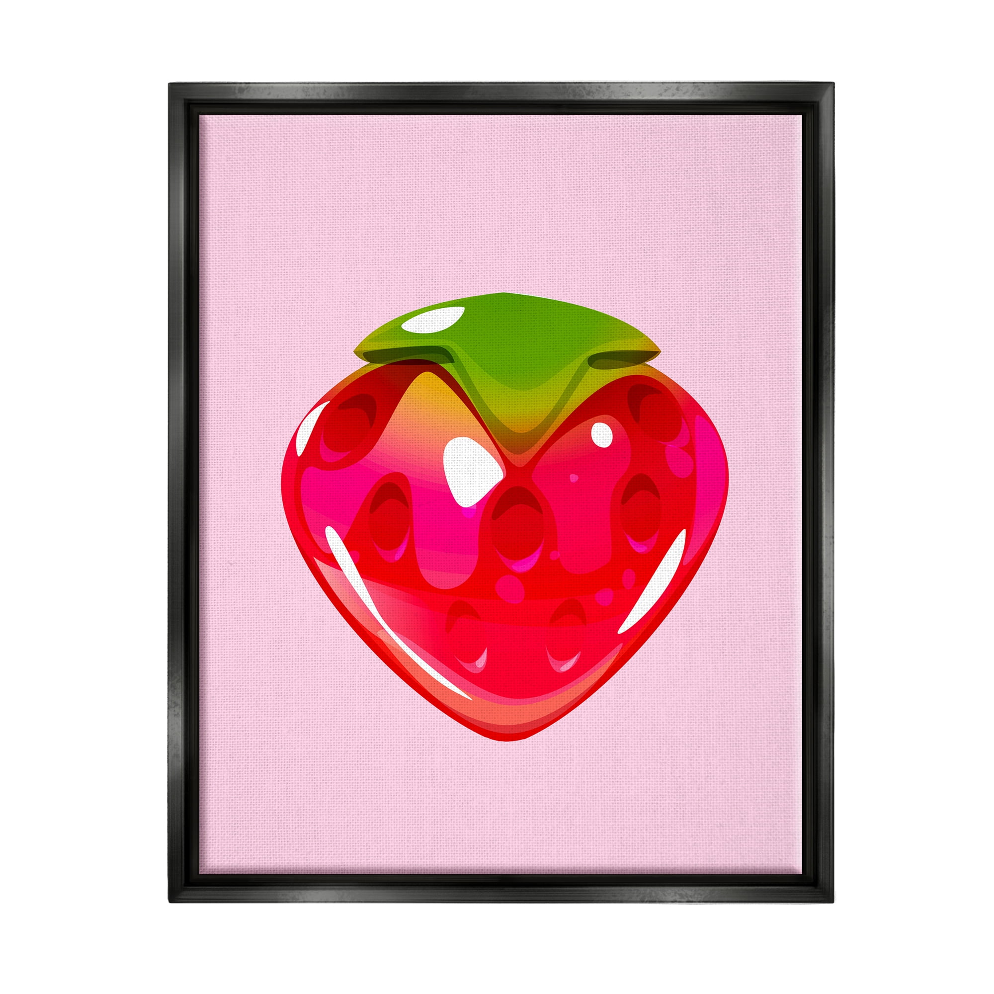 Stupell Industries Strawberry Gummy Candy Food & Beverage Painting Black Floater Framed Art Print Wall Art, 25 x 31