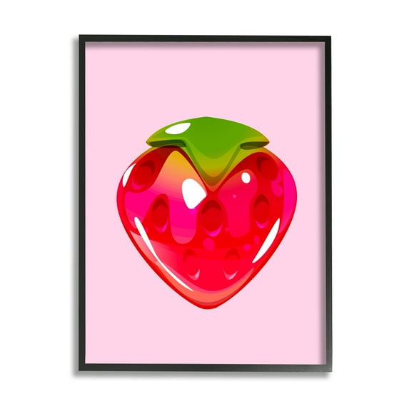 Stupell Industries Strawberry Gummy Candy Food & Beverage Painting Black Framed Art Print Wall Art, 11 x 14