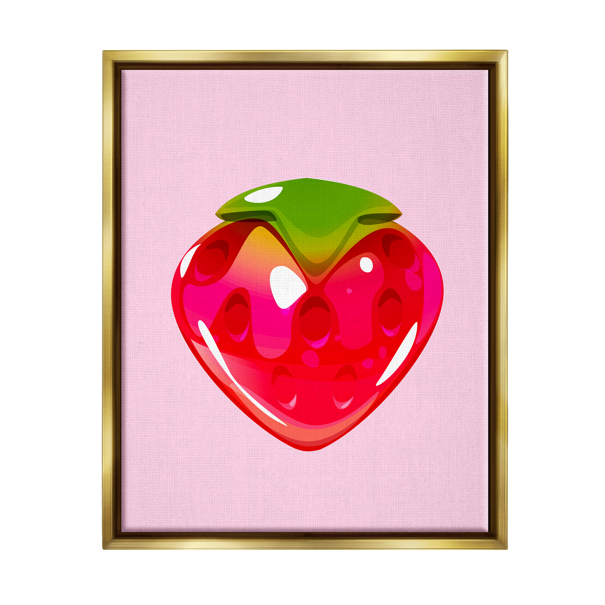 Stupell Industries Strawberry Gummy Candy Food & Beverage Painting Gold Floater Framed Art Print Wall Art, 17 x 21