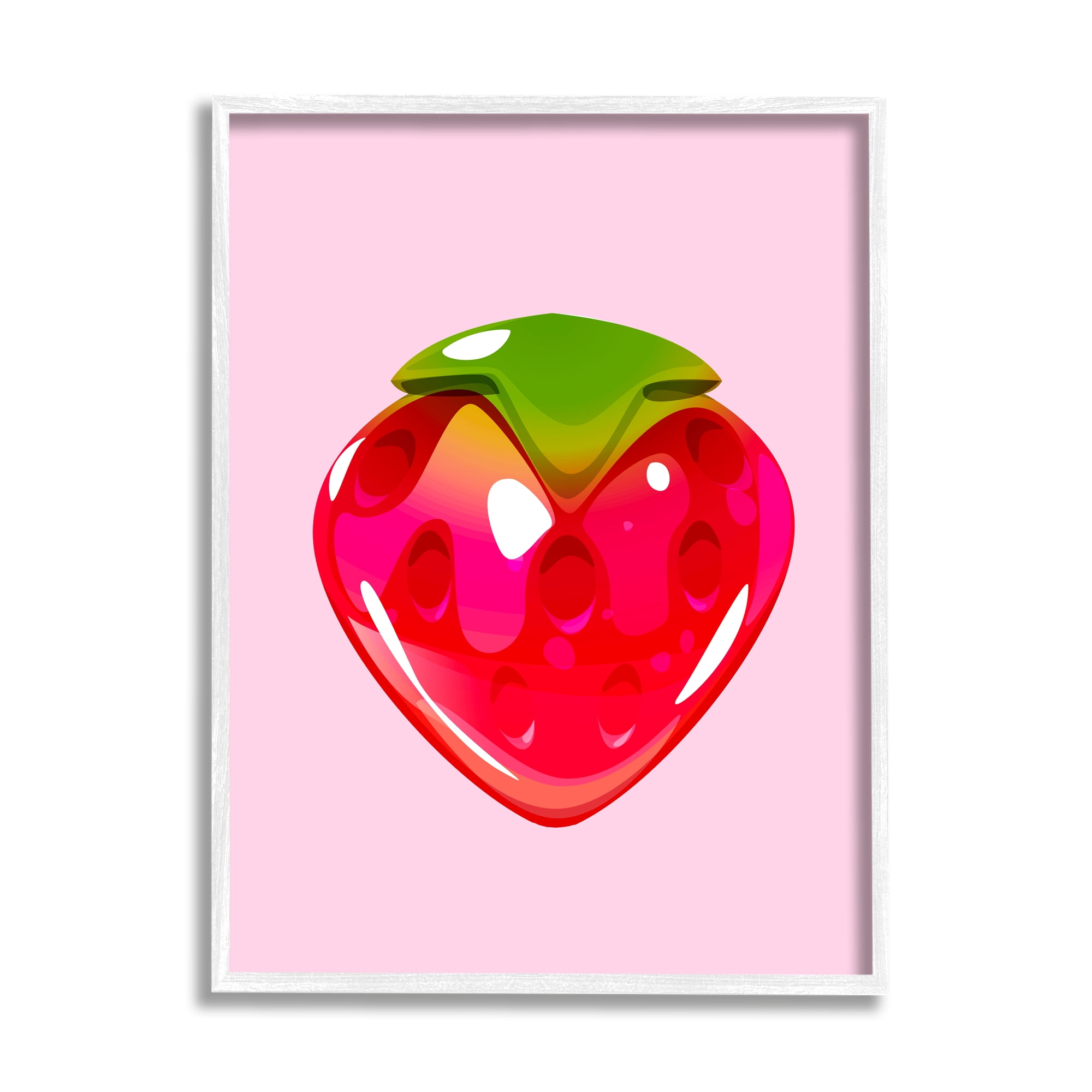 Stupell Industries Strawberry Gummy Candy Food & Beverage Painting White Framed Art Print Wall Art, 16 x 20