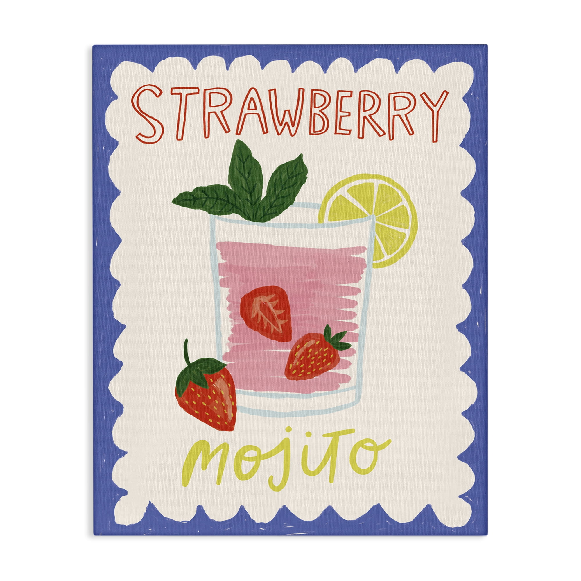 Stupell Industries Strawberry Mojito Drink Food & Beverage Painting Wrapped Canvas Art Print Wall Art, 24 x 30