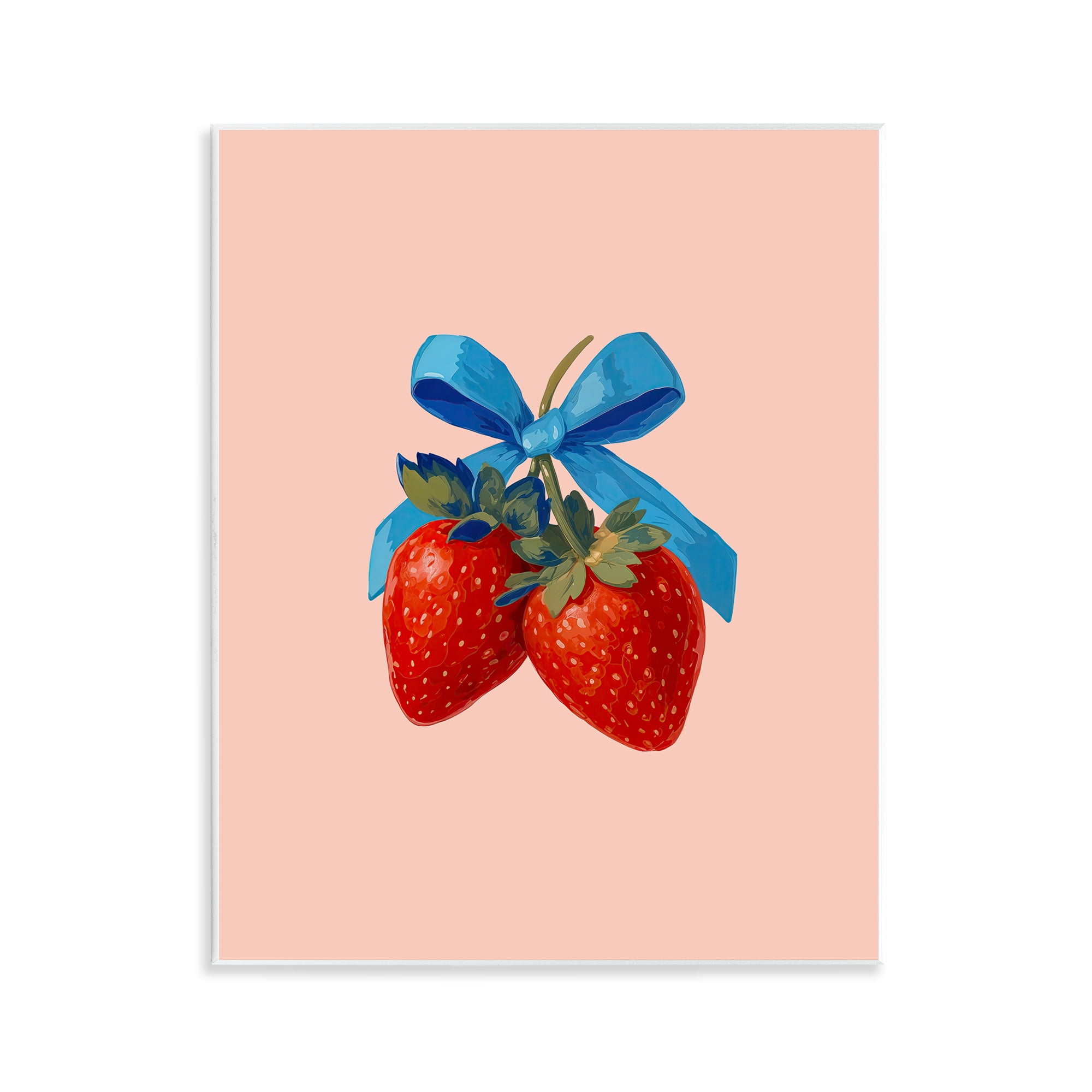 Stupell Industries Strawberry Pair with Blue Bow Wall Plaque Art, design by Imagine It Images