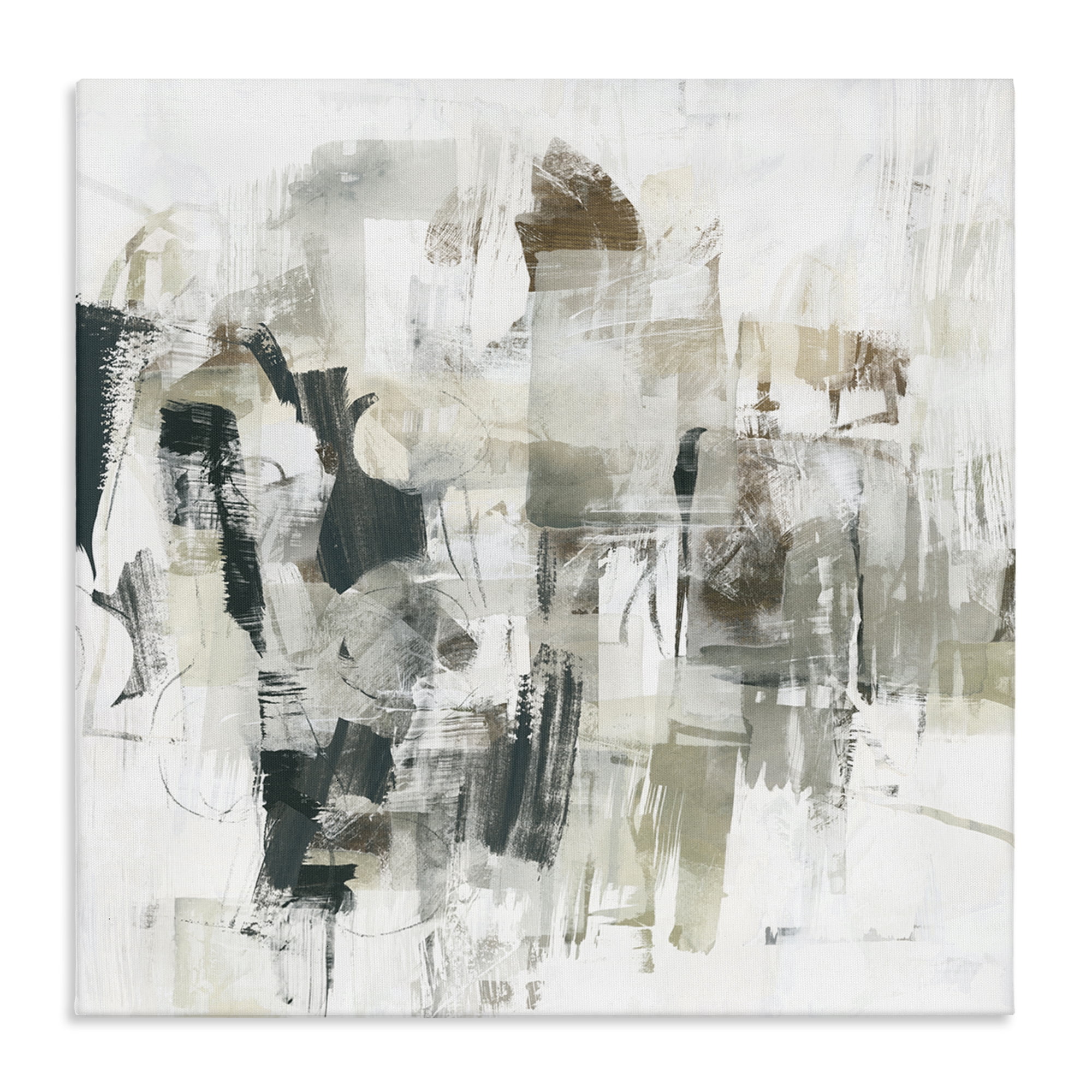 Stupell Industries Streaked Paint Strokes Abstract Painting Wrapped Canvas Art Print Wall Art, 36 x 36